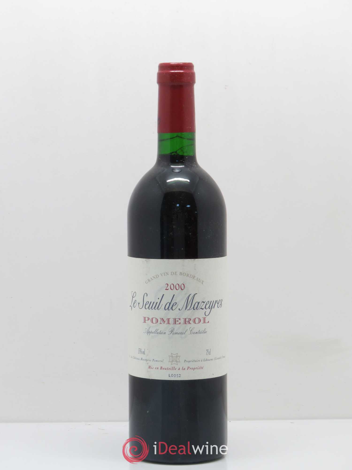 Pomerol Le Seuil de Mazeyres (sans prix de réserve) 2000 - Posten von 1 Flasche - 0