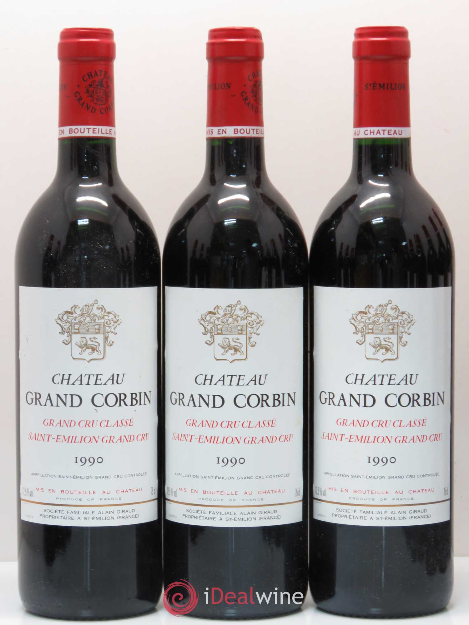 Château Grand Corbin Grand Cru Classé (sans prix de réserve) 1990 - Lot de 12 bouteilles - 1