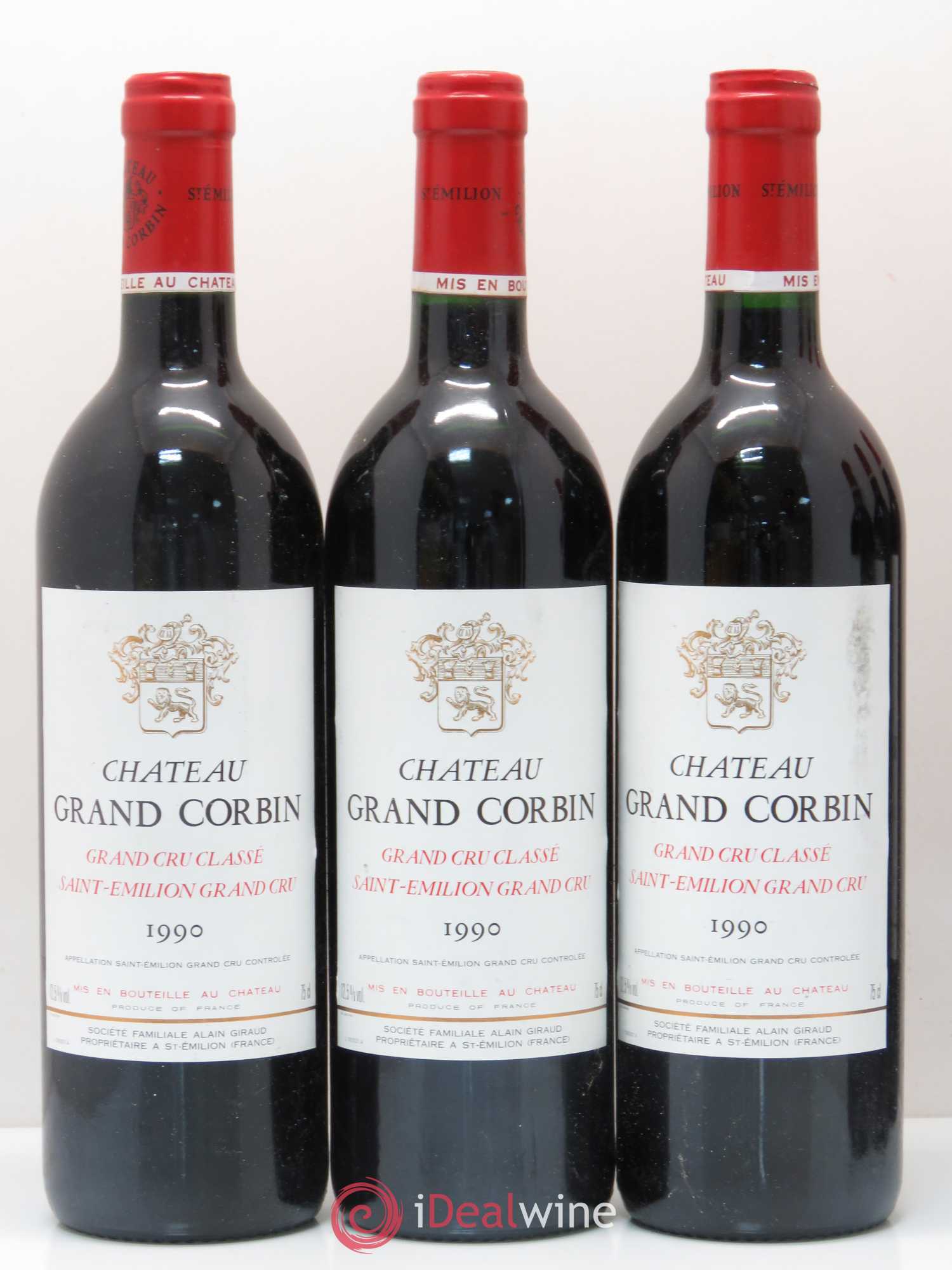 Château Grand Corbin Grand Cru Classé (sans prix de réserve) 1990 - Lot de 12 bouteilles - 3