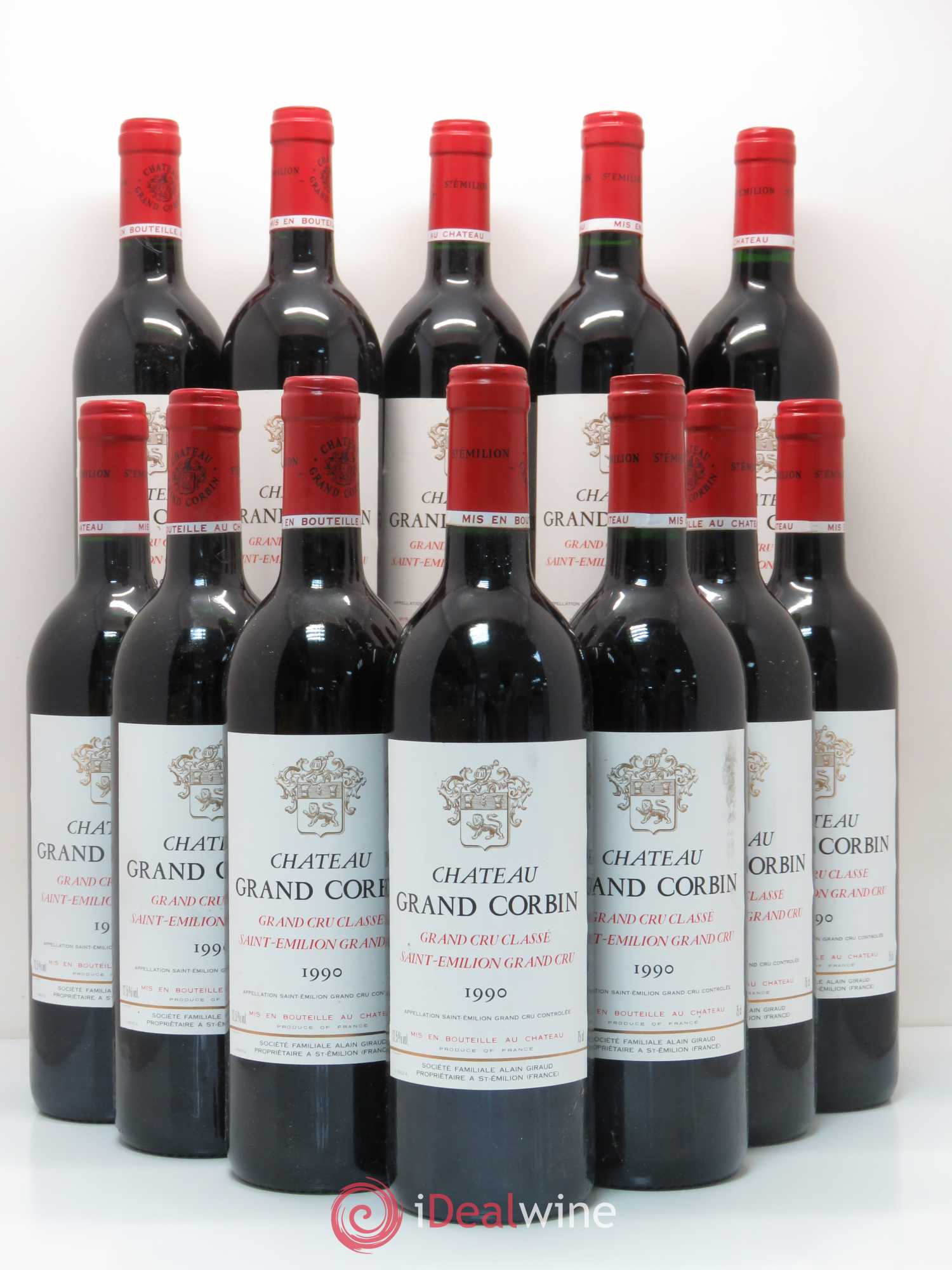 Château Grand Corbin Grand Cru Classé (sans prix de réserve) 1990 - Lot de 12 bouteilles - 0