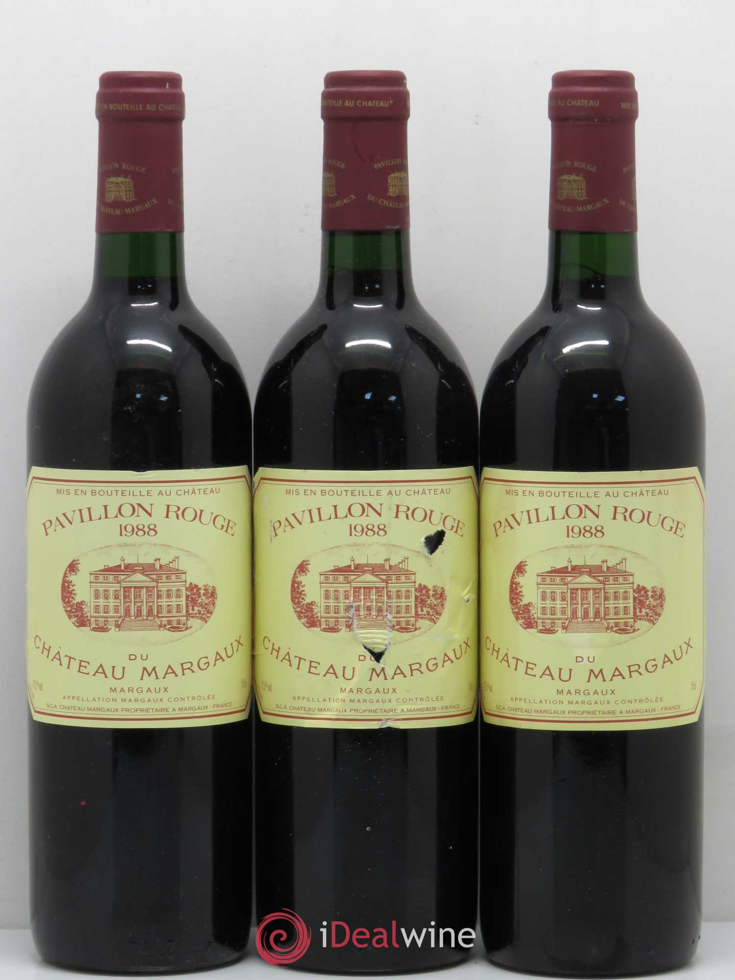 Pavillon Rouge du Château Margaux Second Vin 1988 - Lot de 3 bouteilles - 0