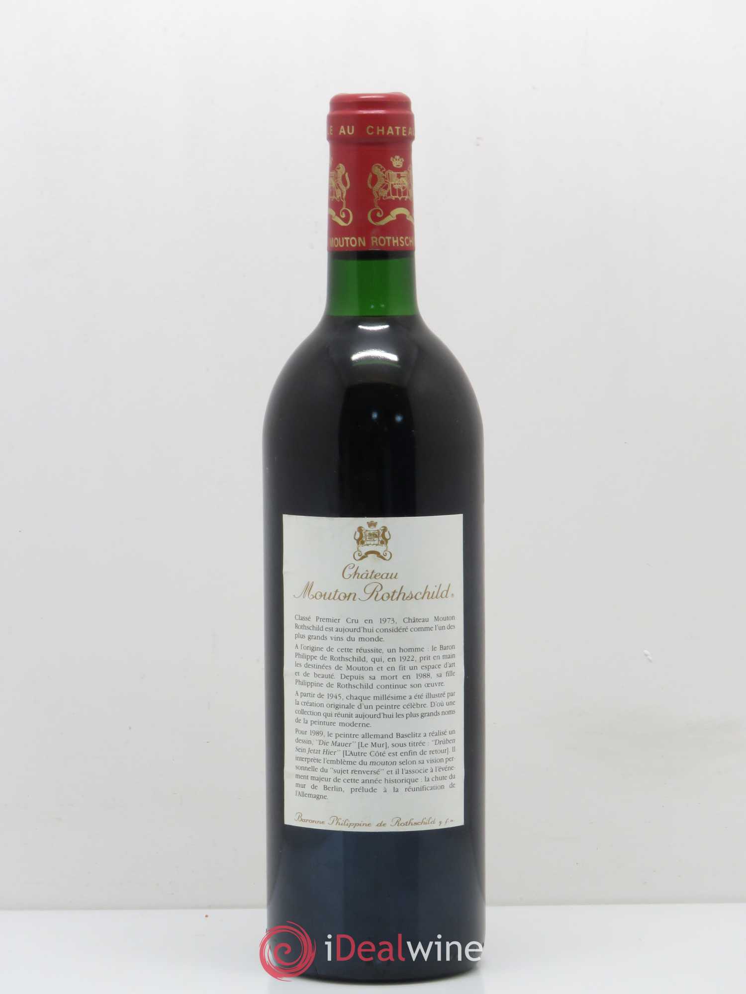 Château Mouton Rothschild 1er Grand Cru Classé 1989 - Lot de 1 bouteille - 1