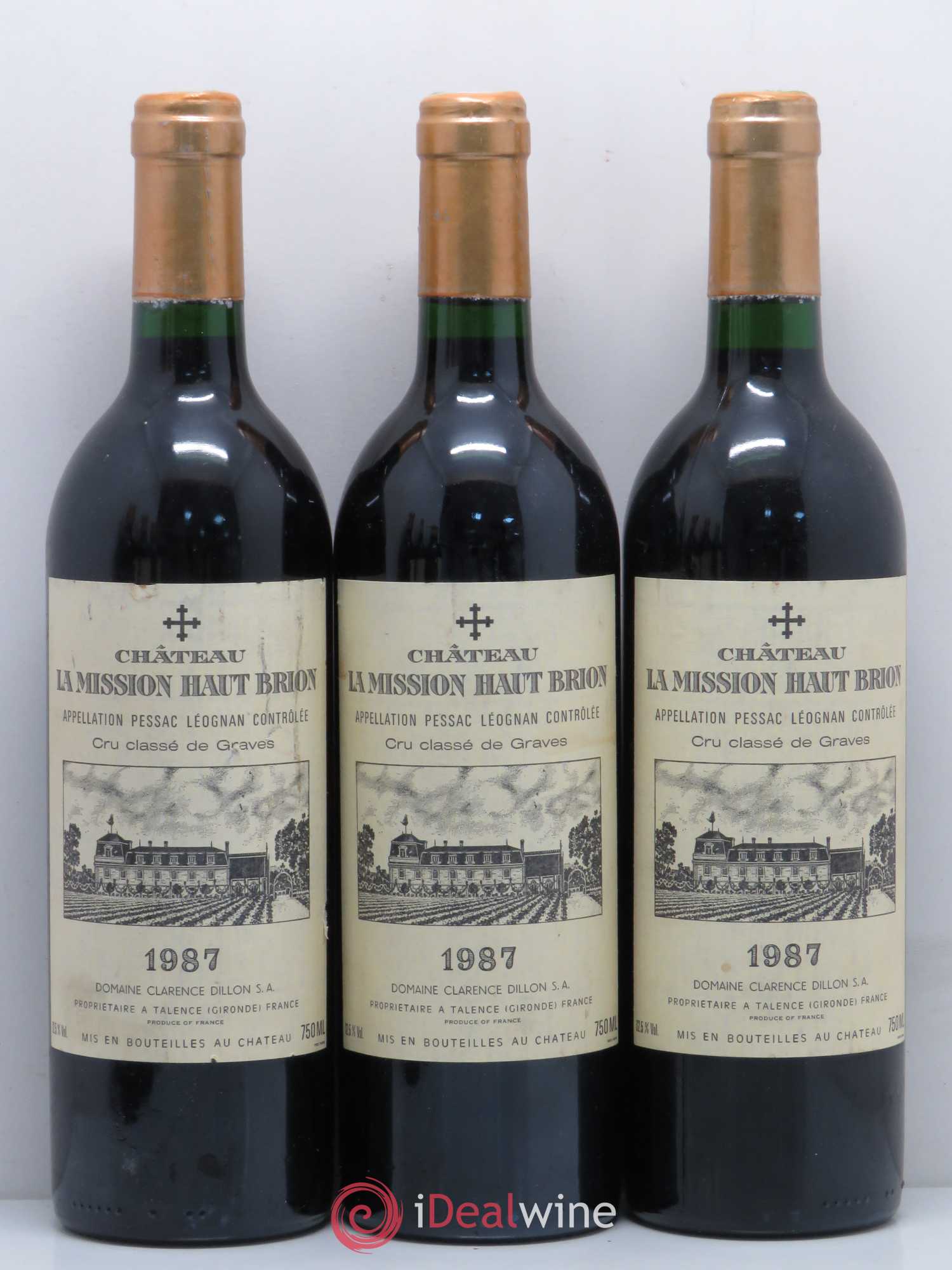Château la Mission Haut-Brion Cru Classé de Graves 1987 - Lot de 6 bouteilles - 1