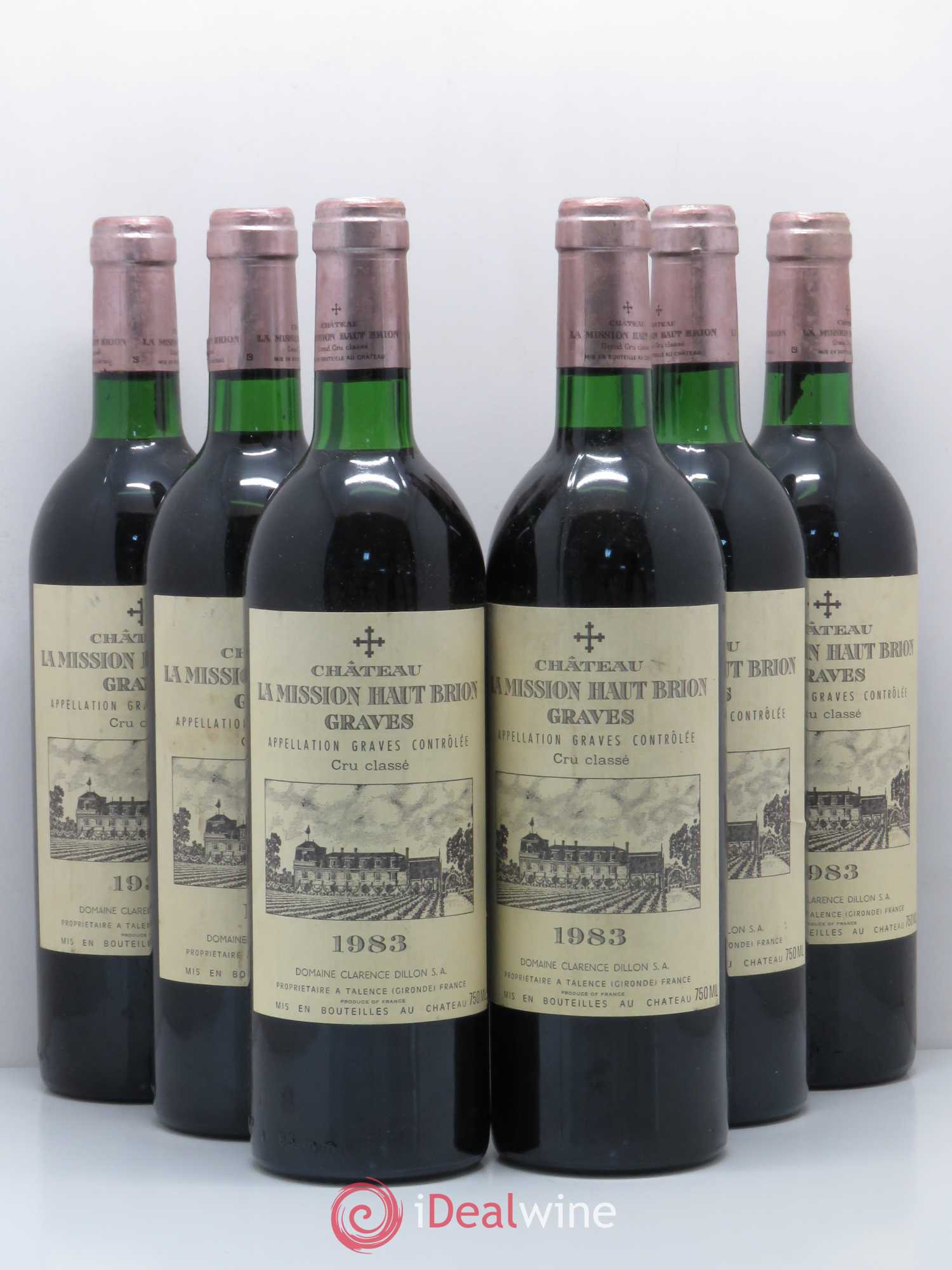 Château la Mission Haut-Brion Cru Classé de Graves 1983 - Lot de 6 bouteilles - 0