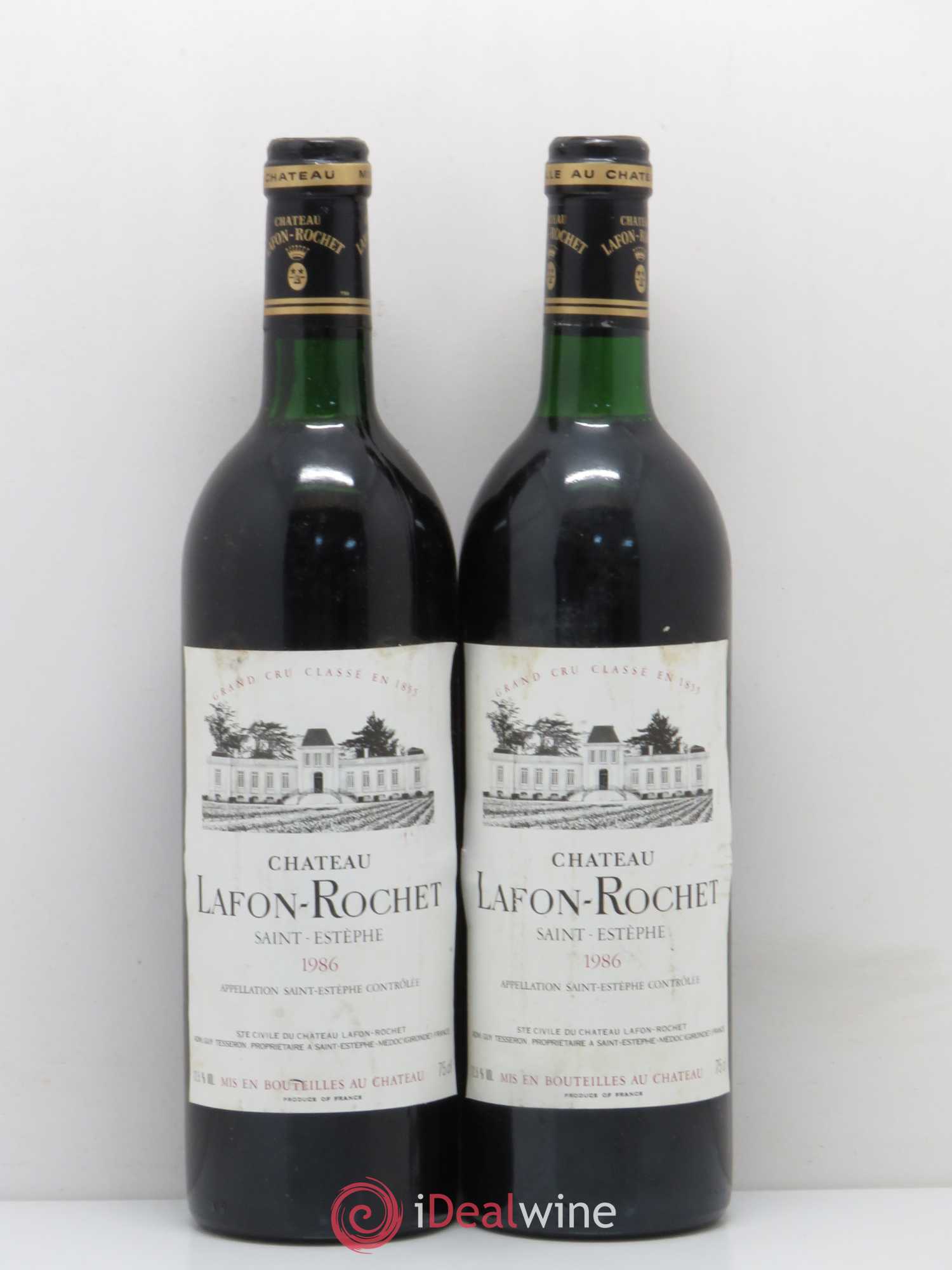 Château Lafon Rochet 4ème Grand Cru Classé 1986 - Lot de 2 bouteilles - 0