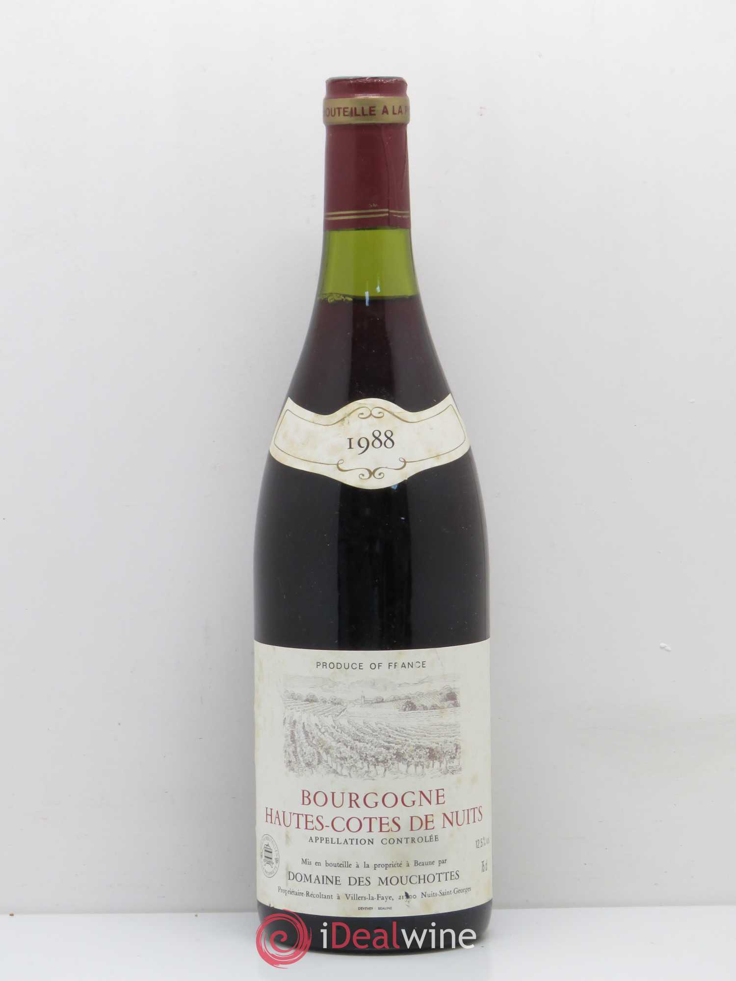 Hautes-Côtes de Nuits Domaine des Mouchottes 1988 - Posten von 1 Flasche - 0