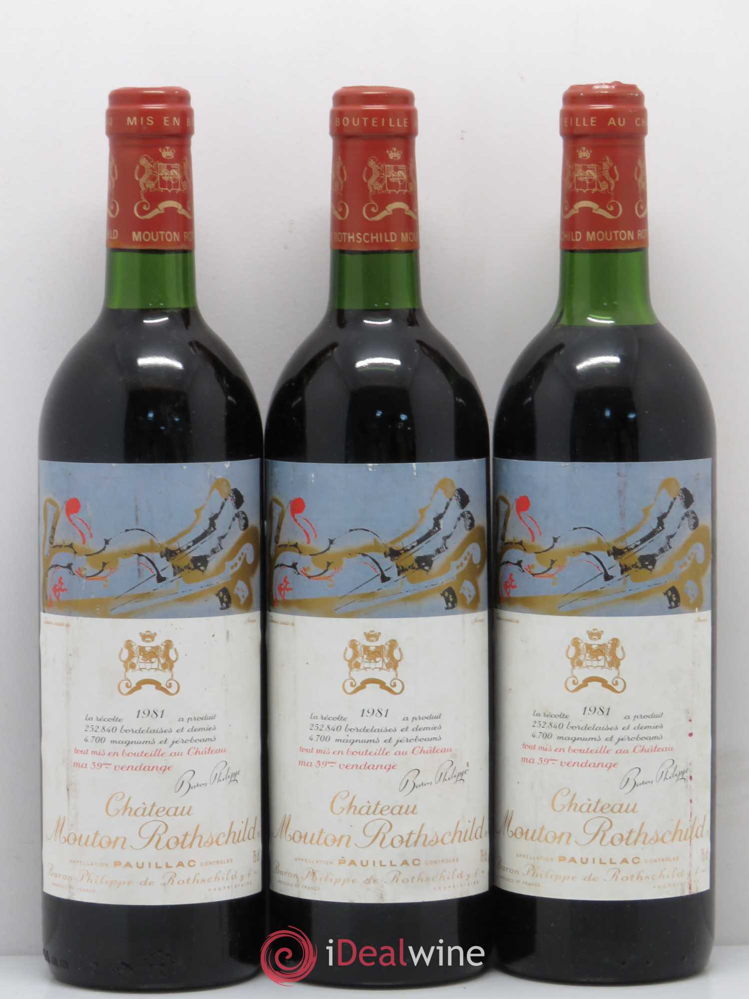 Château Mouton Rothschild 1er Grand Cru Classé 1981 - Lot de 6 bouteilles - 2