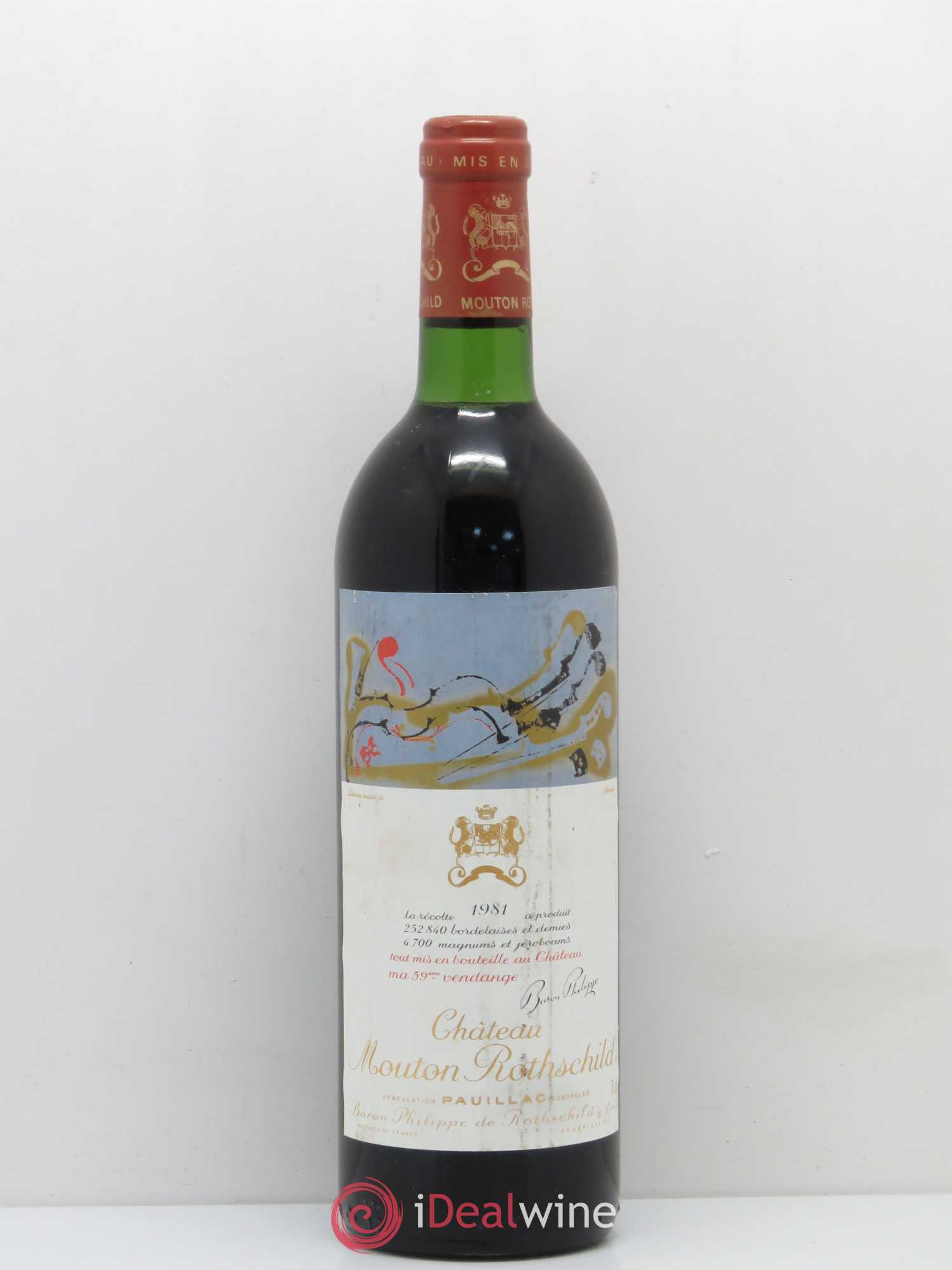 Château Mouton Rothschild 1er Grand Cru Classé 1981 - Lot de 1 bouteille - 0