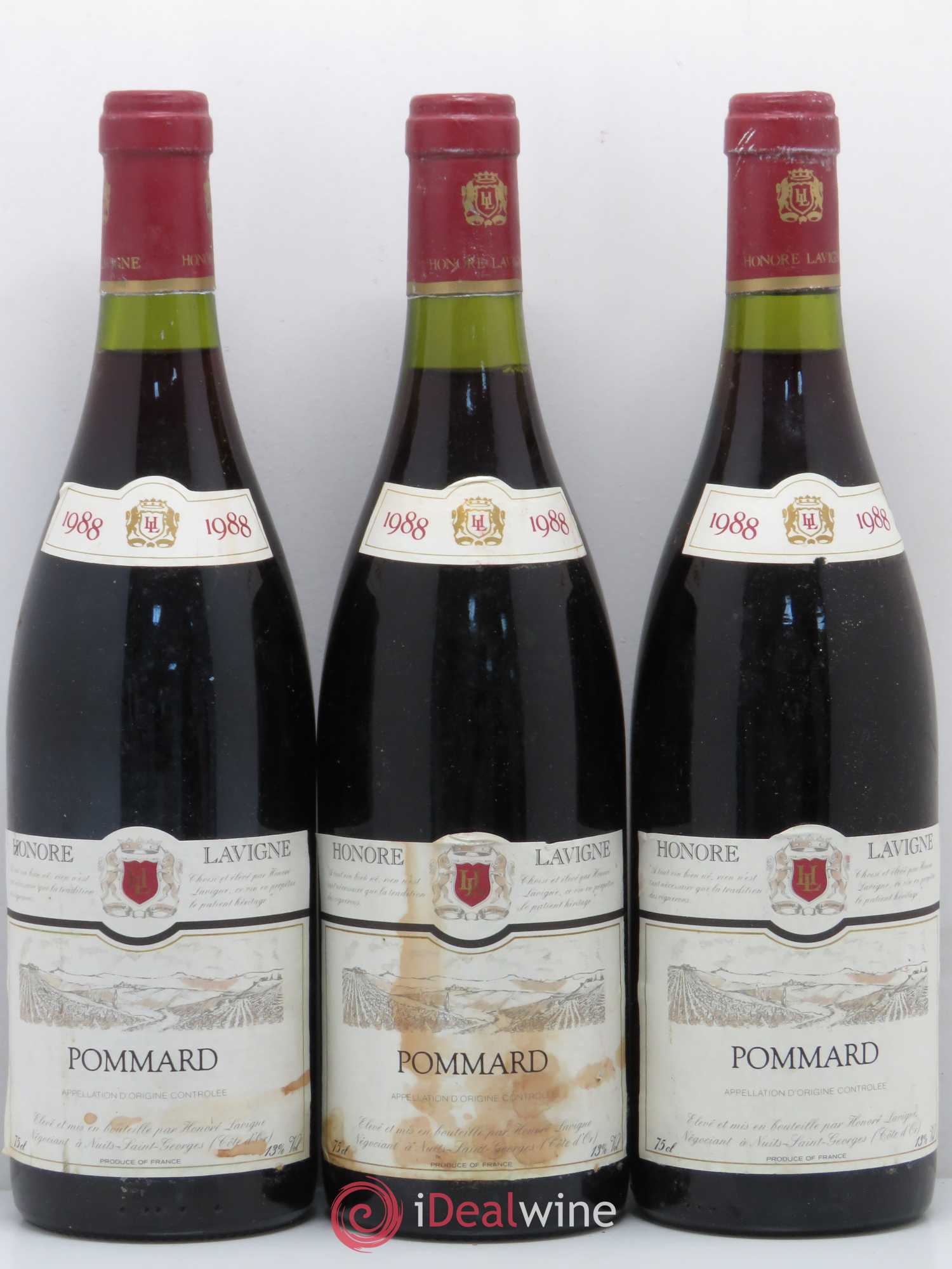 Pommard Honoré Lavigne 1988 - Lot de 3 bouteilles - 0