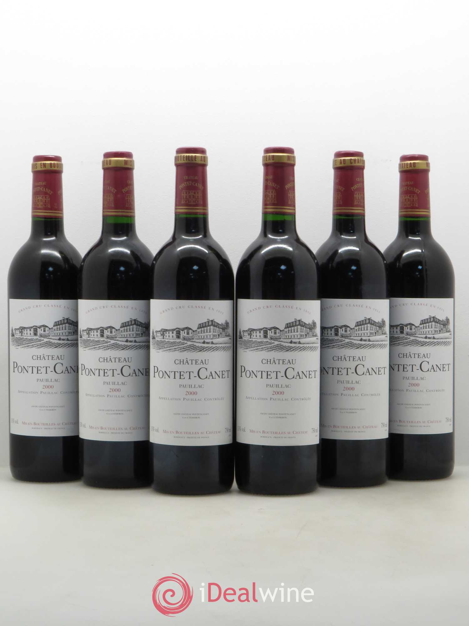 Château Pontet Canet 5ème Grand Cru Classé 2000 - Lot de 6 bouteilles - 0