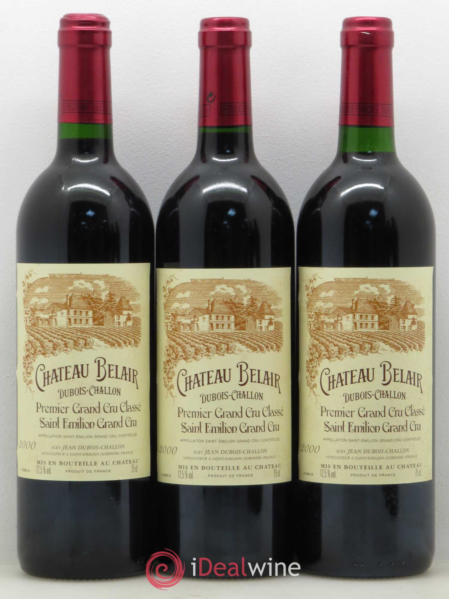Château Belair (Belair-Monange) 1er Grand Cru Classé B 2000 - Lot de 6 bouteilles - 1