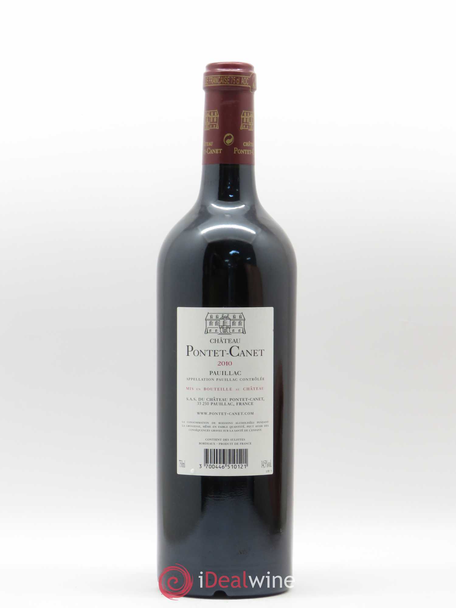Château Pontet Canet 5ème Grand Cru Classé 2010 - Lot de 1 bouteille - 1