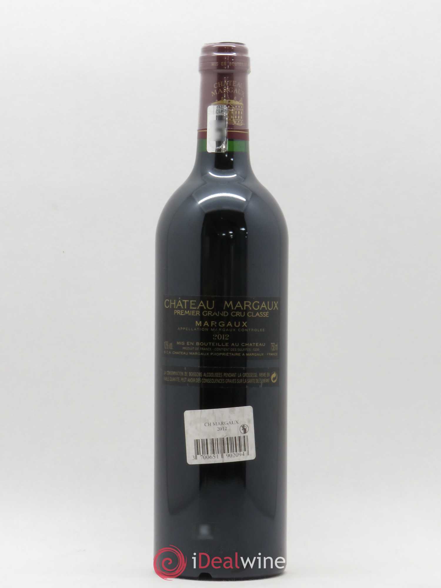 Château Margaux 1er Grand Cru Classé 2012 - Lot de 1 bouteille - 1