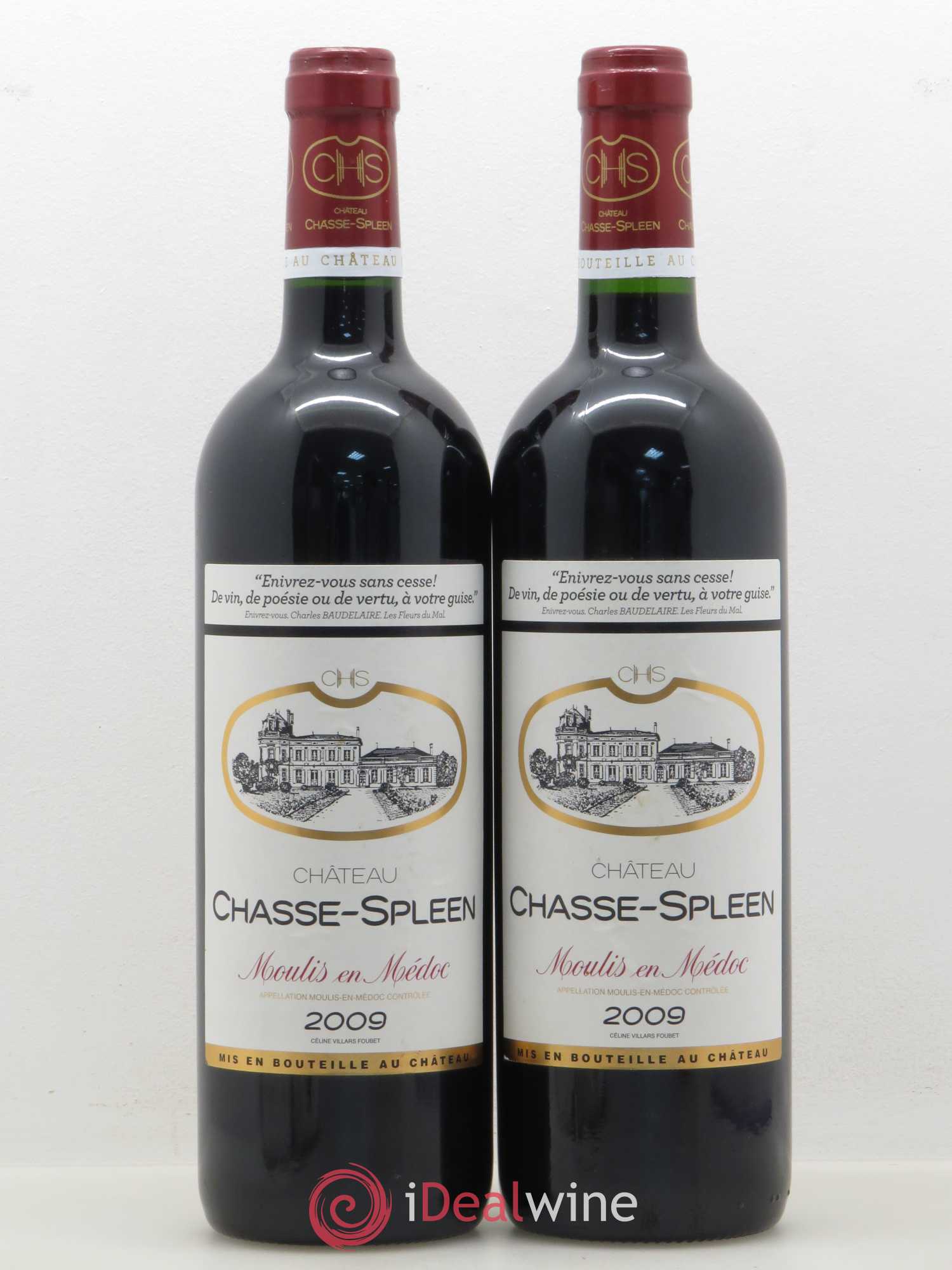 Château Chasse Spleen 2009 - Lot de 2 bouteilles - 0