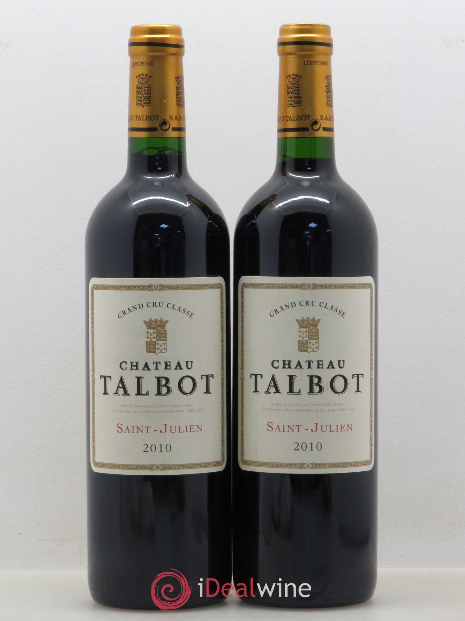 Château Talbot 4ème Grand Cru Classé 2010 - Lot de 2 bouteilles - 0