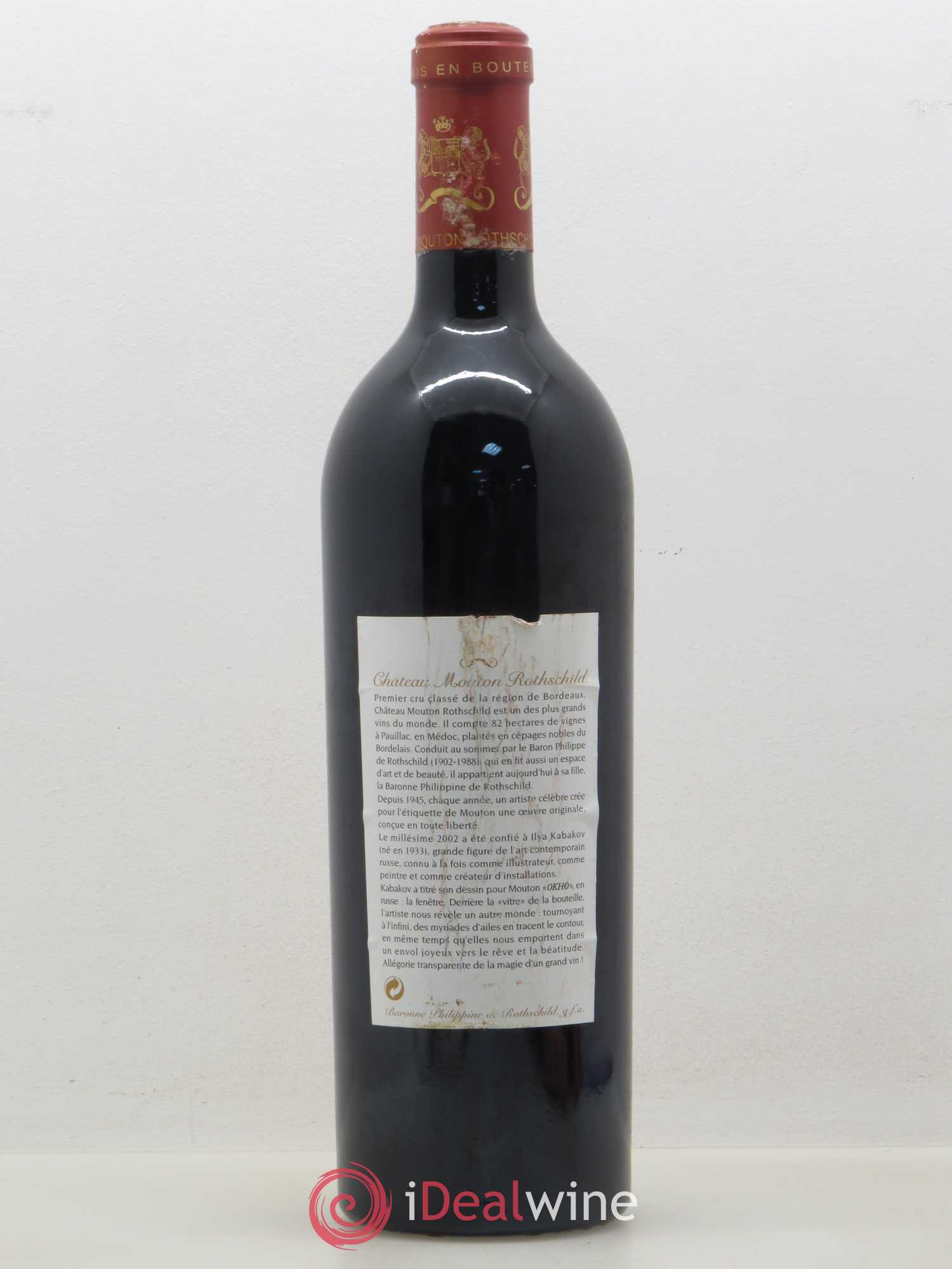 Château Mouton Rothschild 1er Grand Cru Classé 2002 - Lot de 1 bouteille - 1