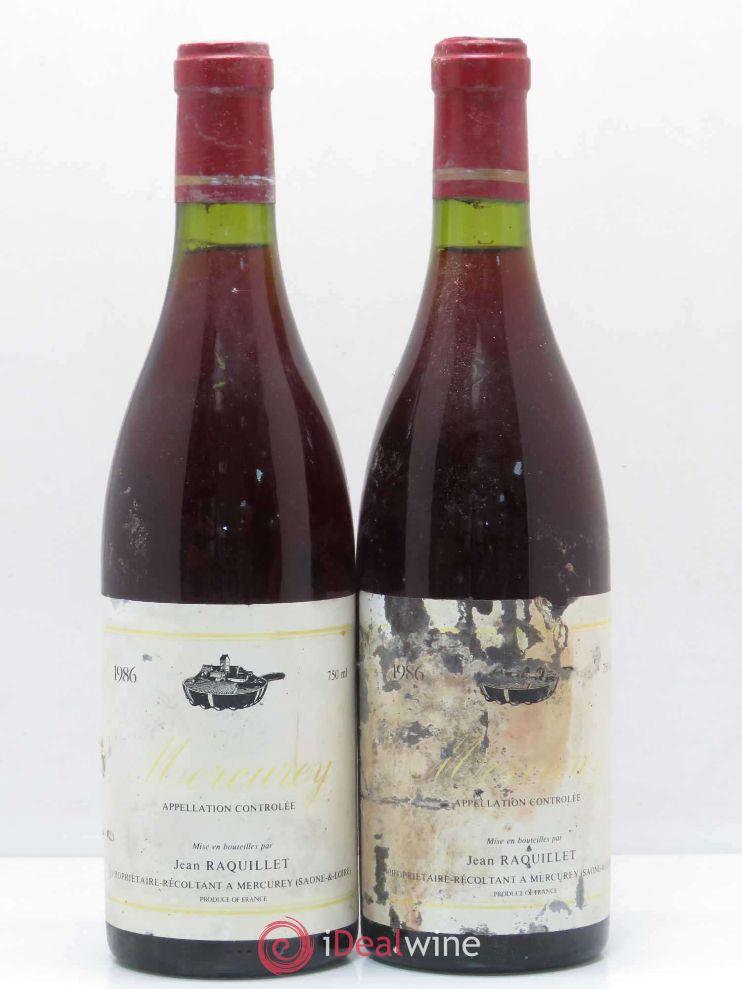 Mercurey Jean Raquillet 1986 - Lot de 2 bouteilles - 0