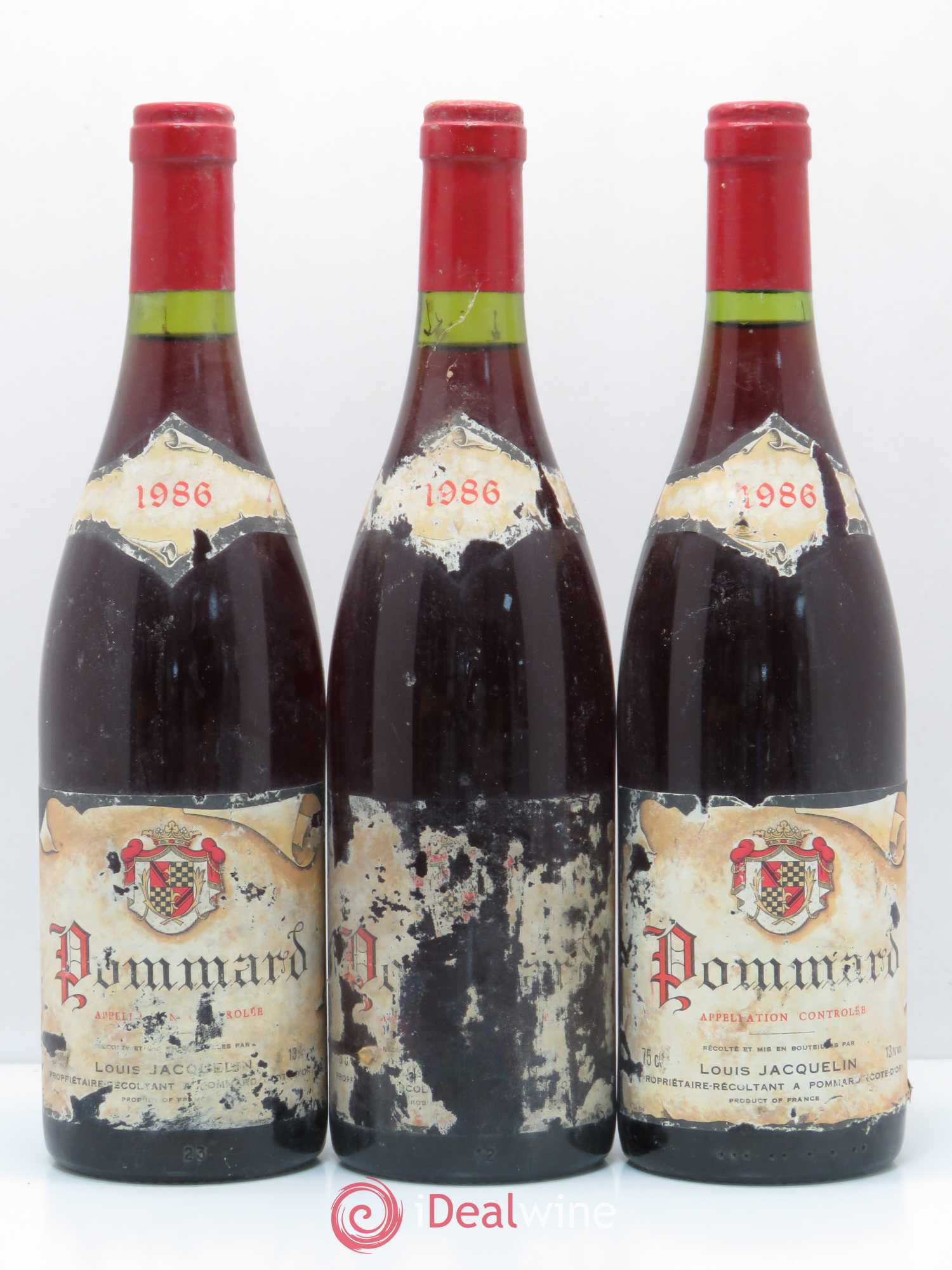 Pommard Louis Jacquelin 1986 - Lot de 3 bouteilles - 0