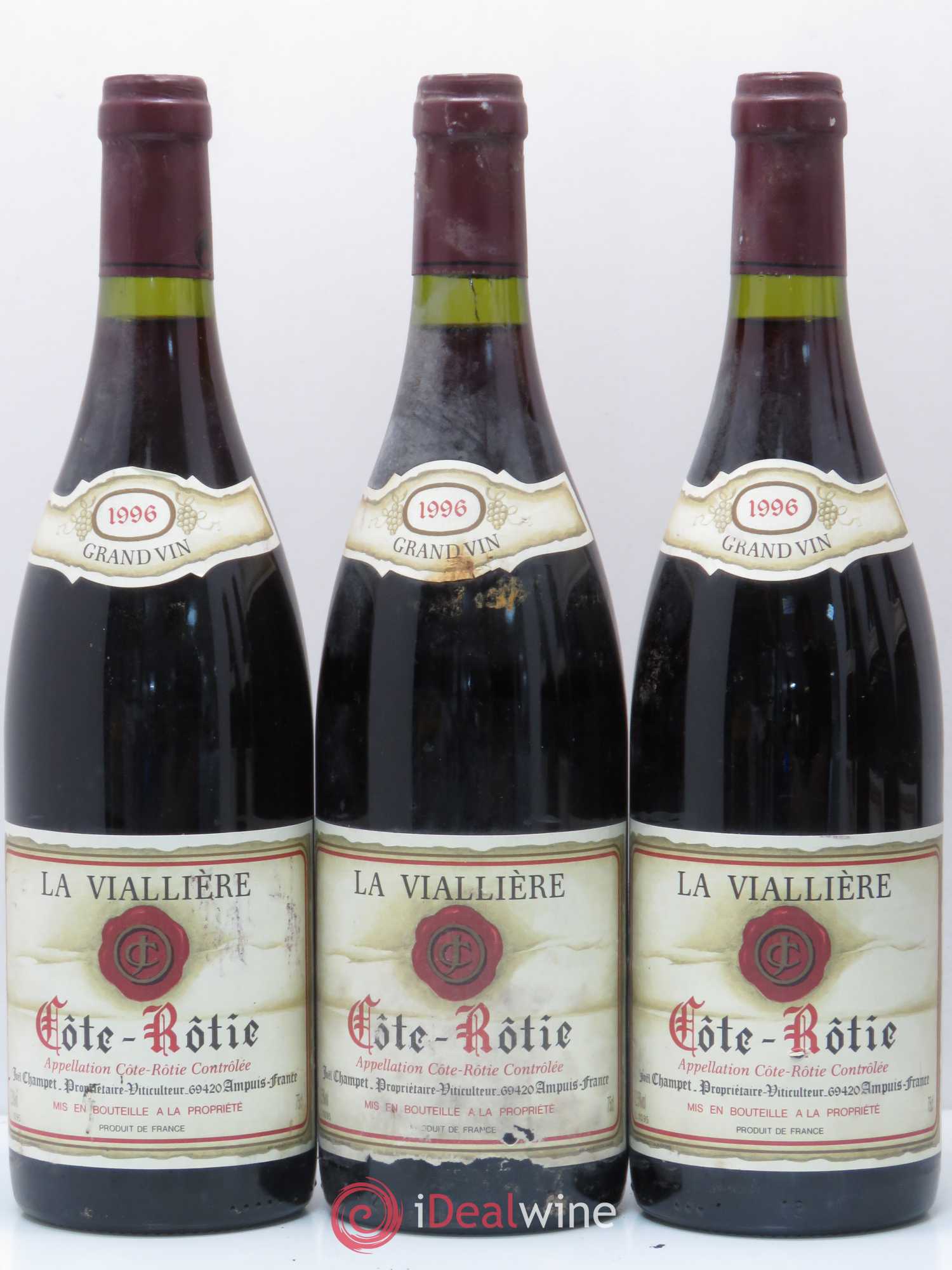 Côte-Rôtie La Viallière Joel Champet 1996 - Posten von 6 Flaschen - 1