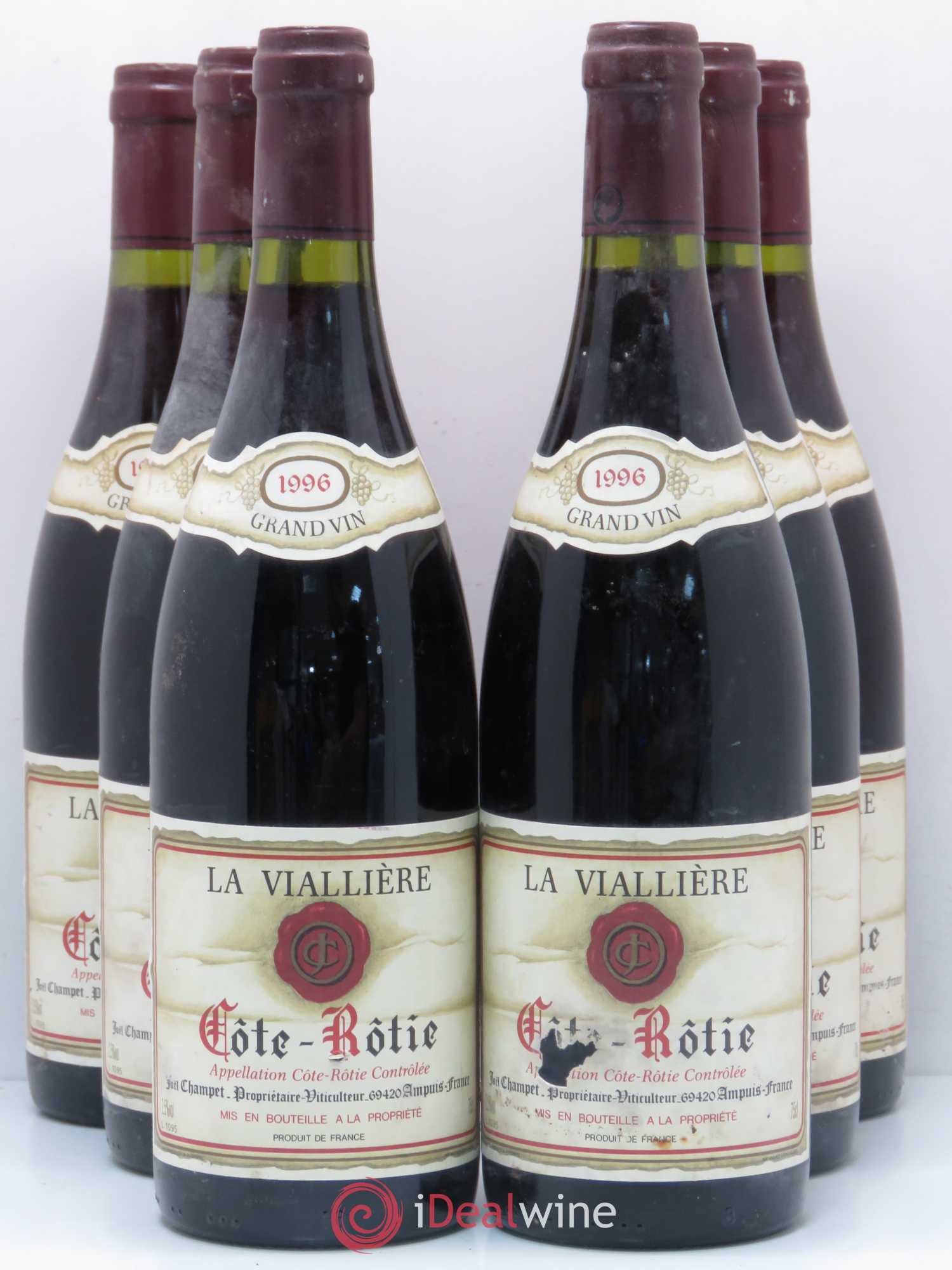 Côte-Rôtie La Viallière Joel Champet 1996 - Posten von 6 Flaschen - 0