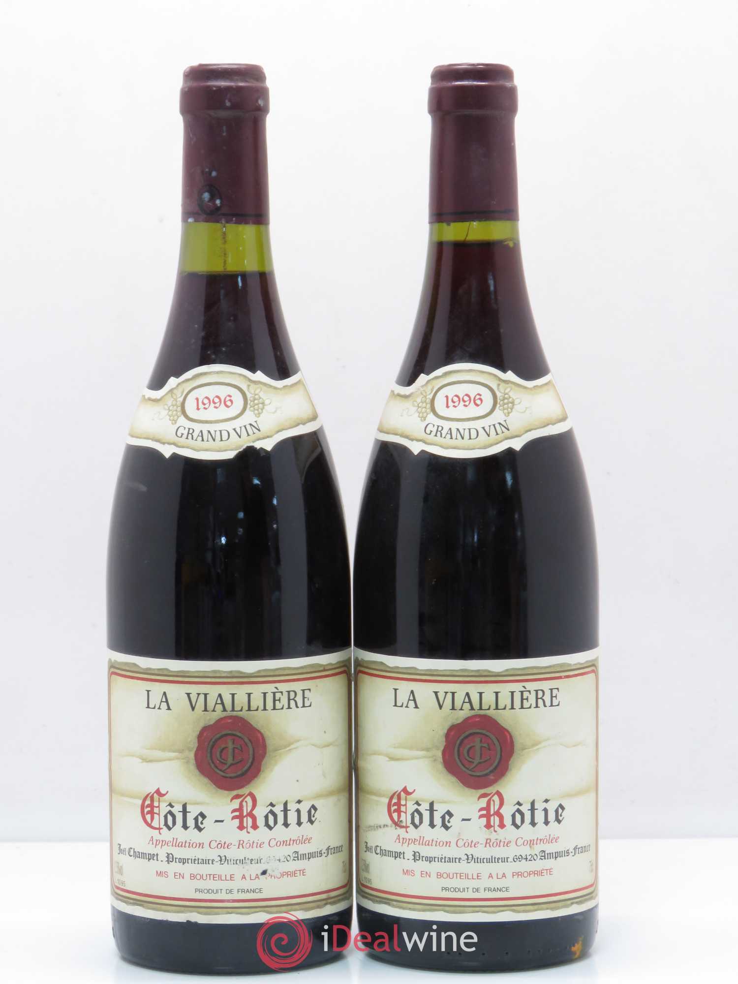 Côte-Rôtie La Viallière Joel Champet 1996 - Posten von 2 Flaschen - 0