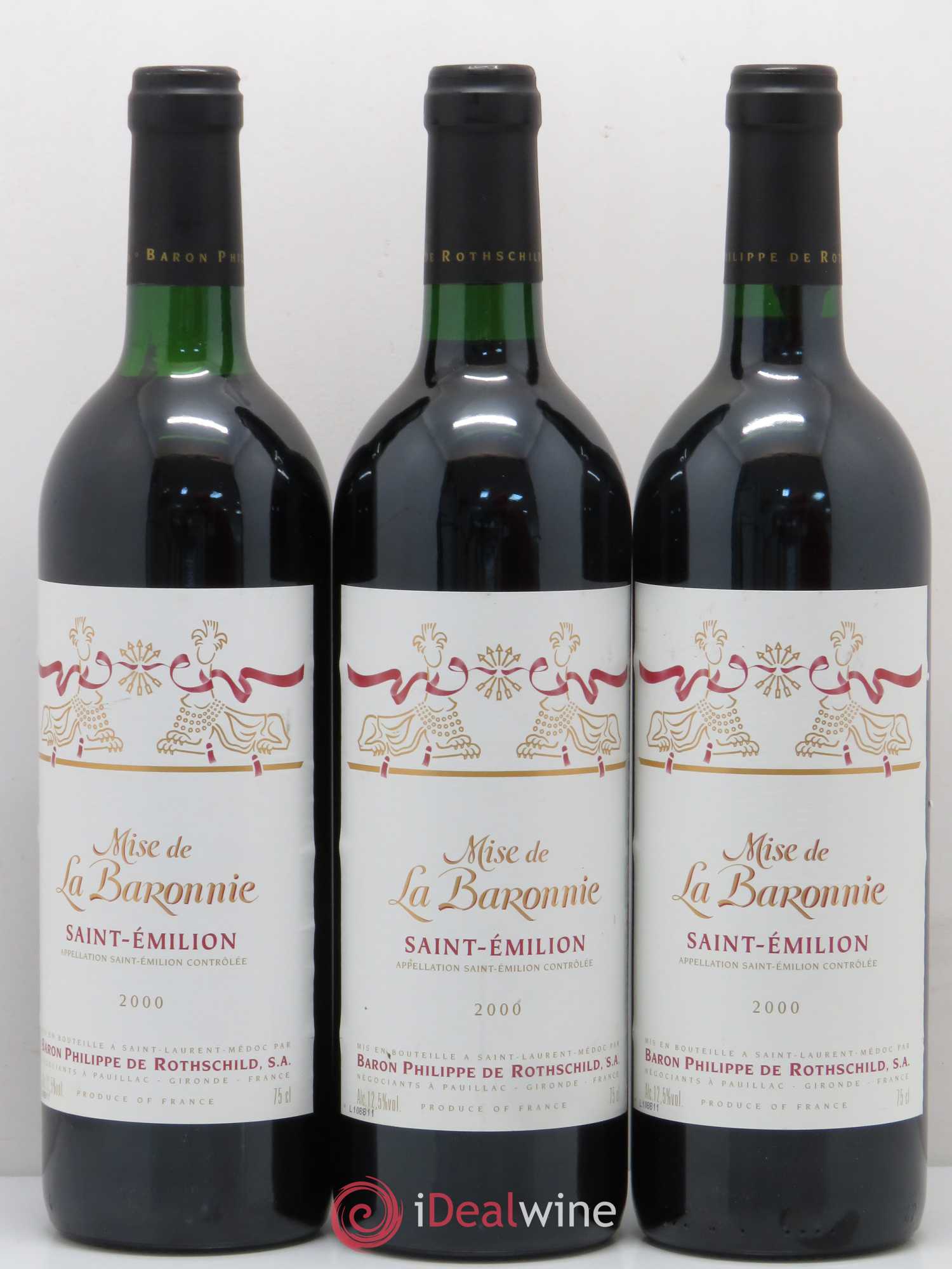Saint-Émilion Baron Philippe de Rothschild Mise de La Baronnie 2000 - Posten von 6 Flaschen - 2