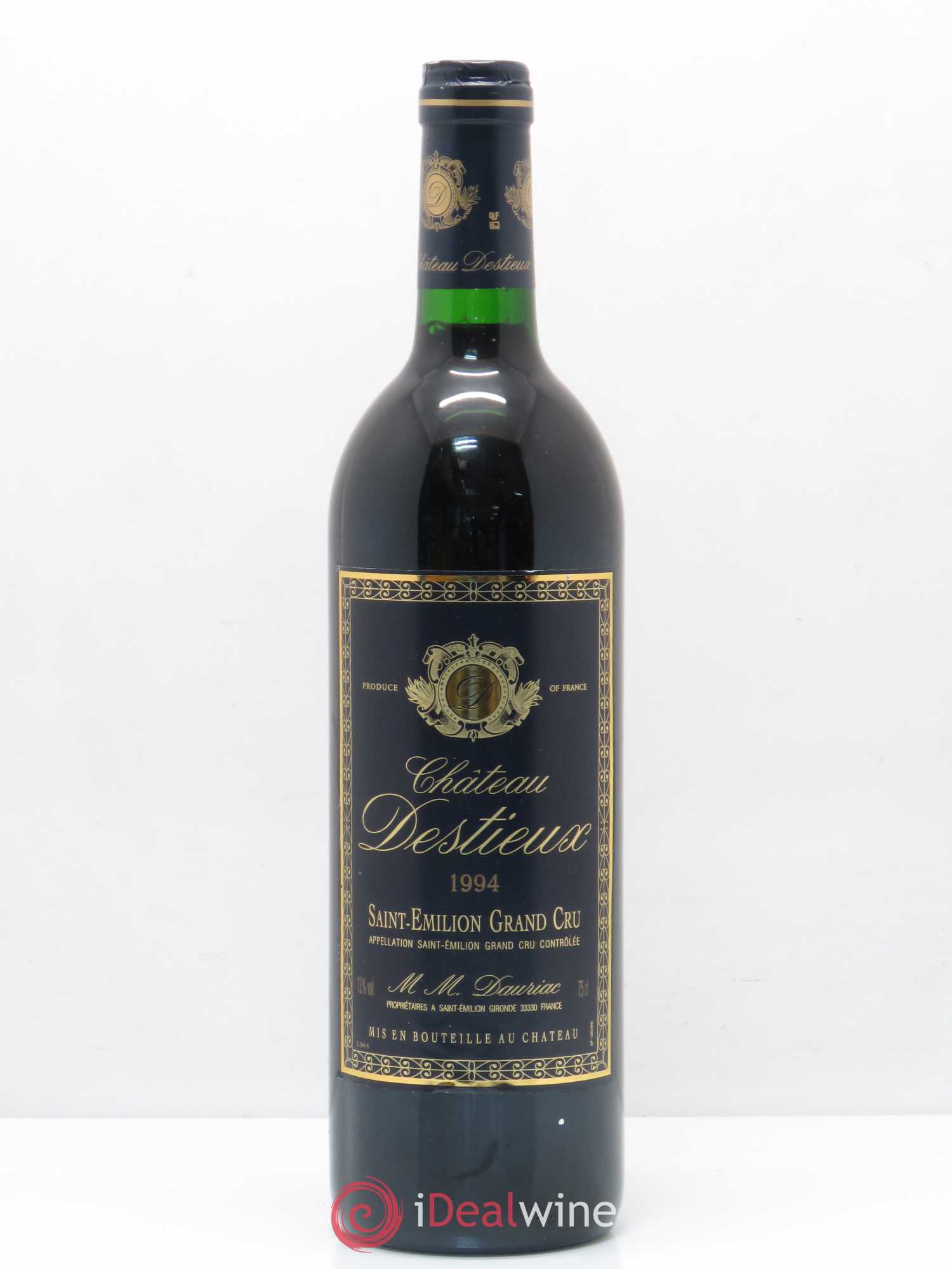 Château Destieux Grand Cru Classé 1994 - Lot de 1 bouteille - 0