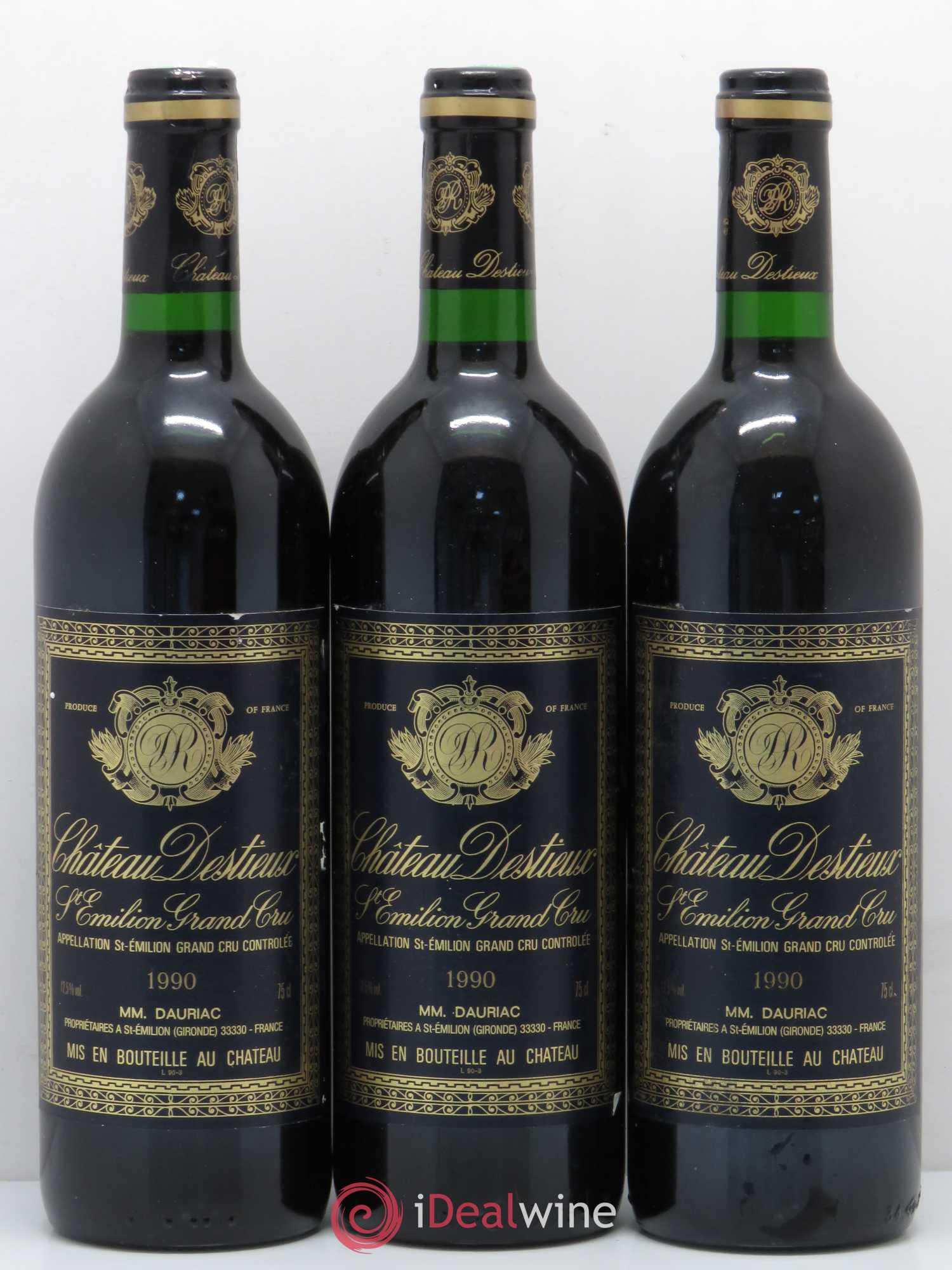 Château Destieux Grand Cru Classé 1990 - Lot de 6 bouteilles - 1