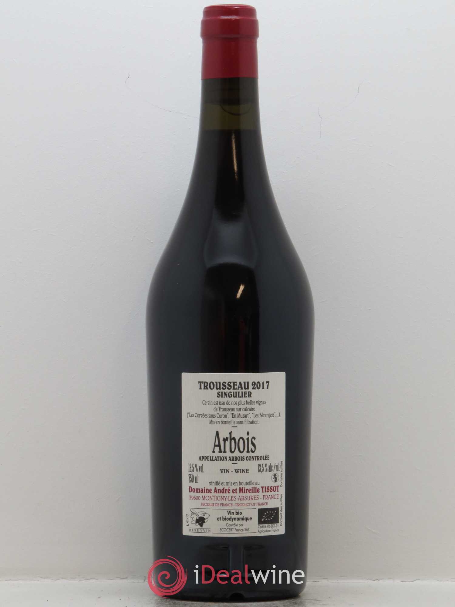 Arbois Trousseau Singulier Bénédicte et Stéphane Tissot 2017 - Lot de 1 bouteille - 1