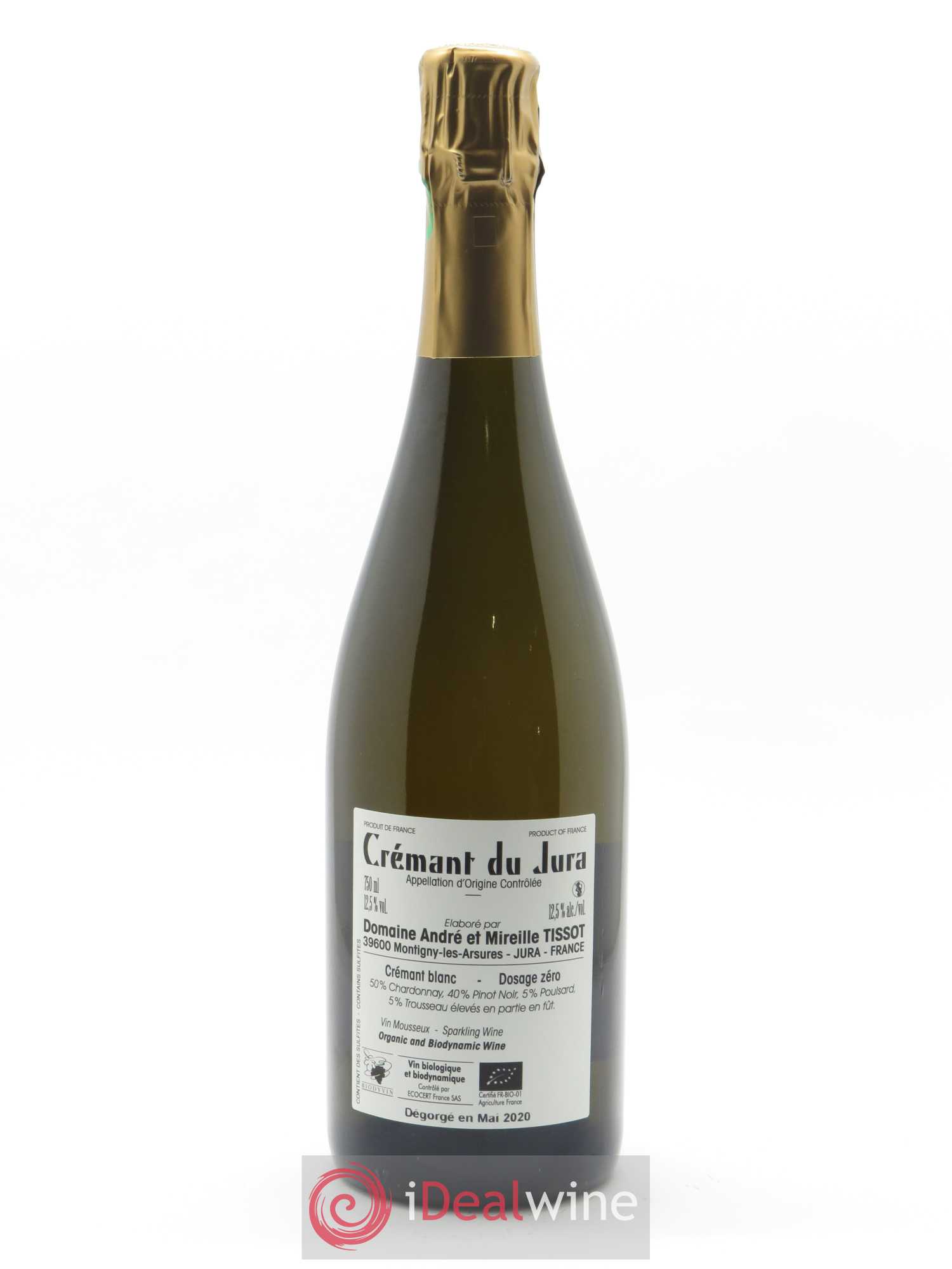 Crémant du Jura Blanc Extra-Brut Bénédicte et Stéphane Tissot  - Lot de 1 bouteille - 1