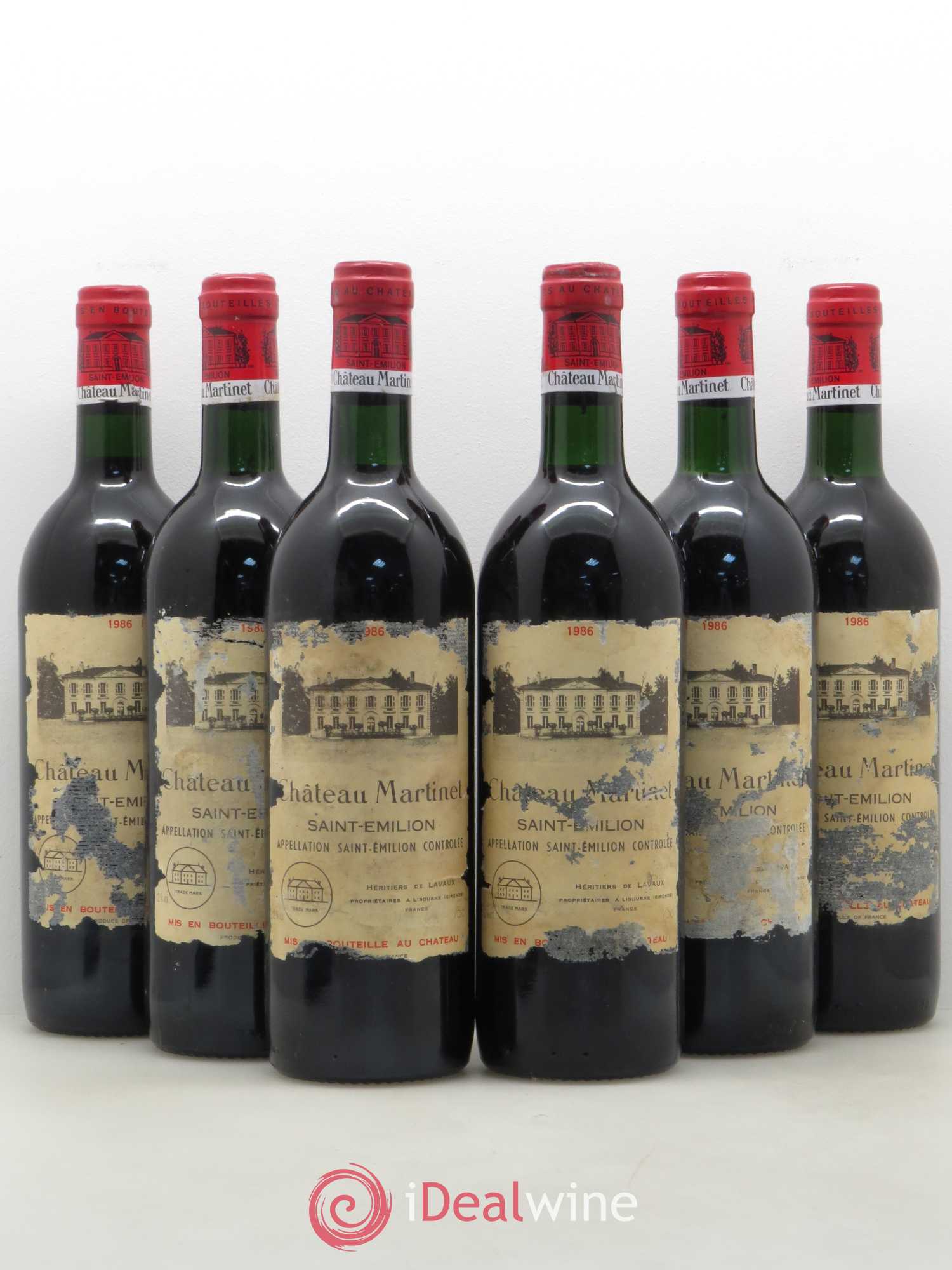 Château Martinet 1986 - Lot de 6 bouteilles - 0