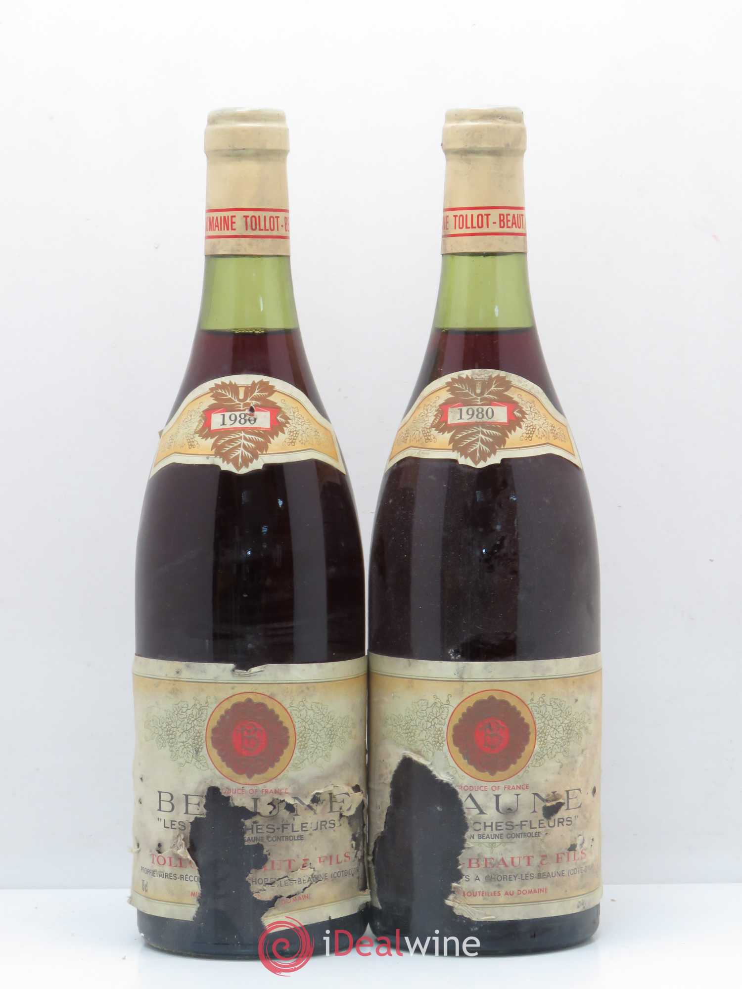 Beaune Les Blanches Fleurs Tollot Beaut et Fils 1980 - Posten von 2 Flaschen - 0