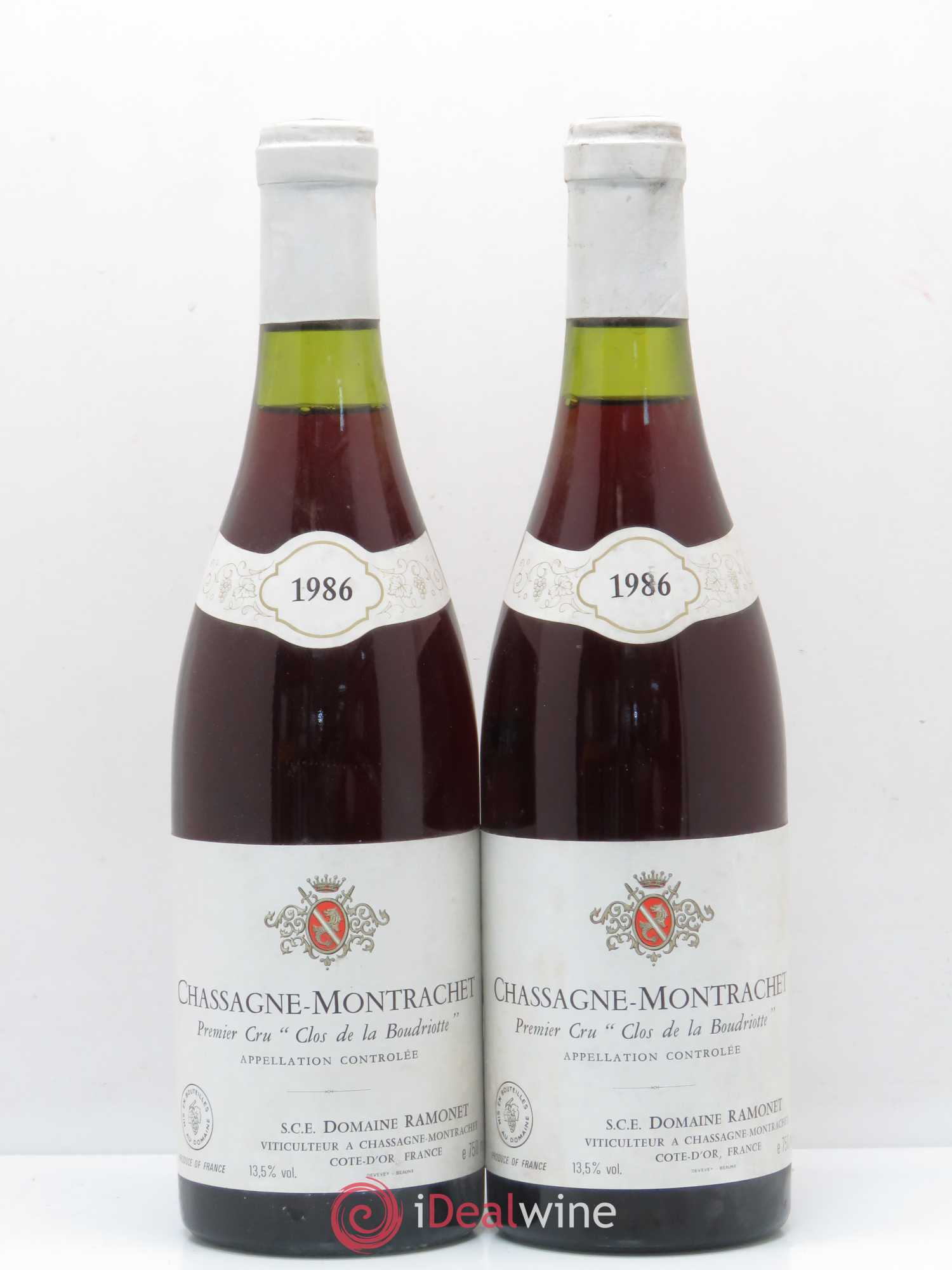 Chassagne-Montrachet 1er Cru Clos de la Boudriotte Ramonet (Domaine) 1986 - Lot de 2 bouteilles - 0