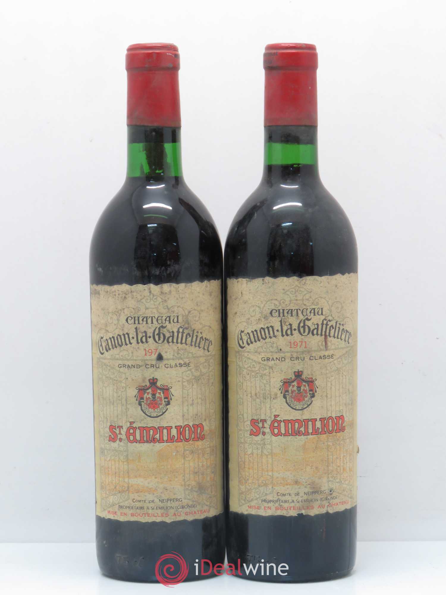 Château Canon la Gaffelière 1er Grand Cru Classé B 1971 - Lot de 2 bouteilles - 0