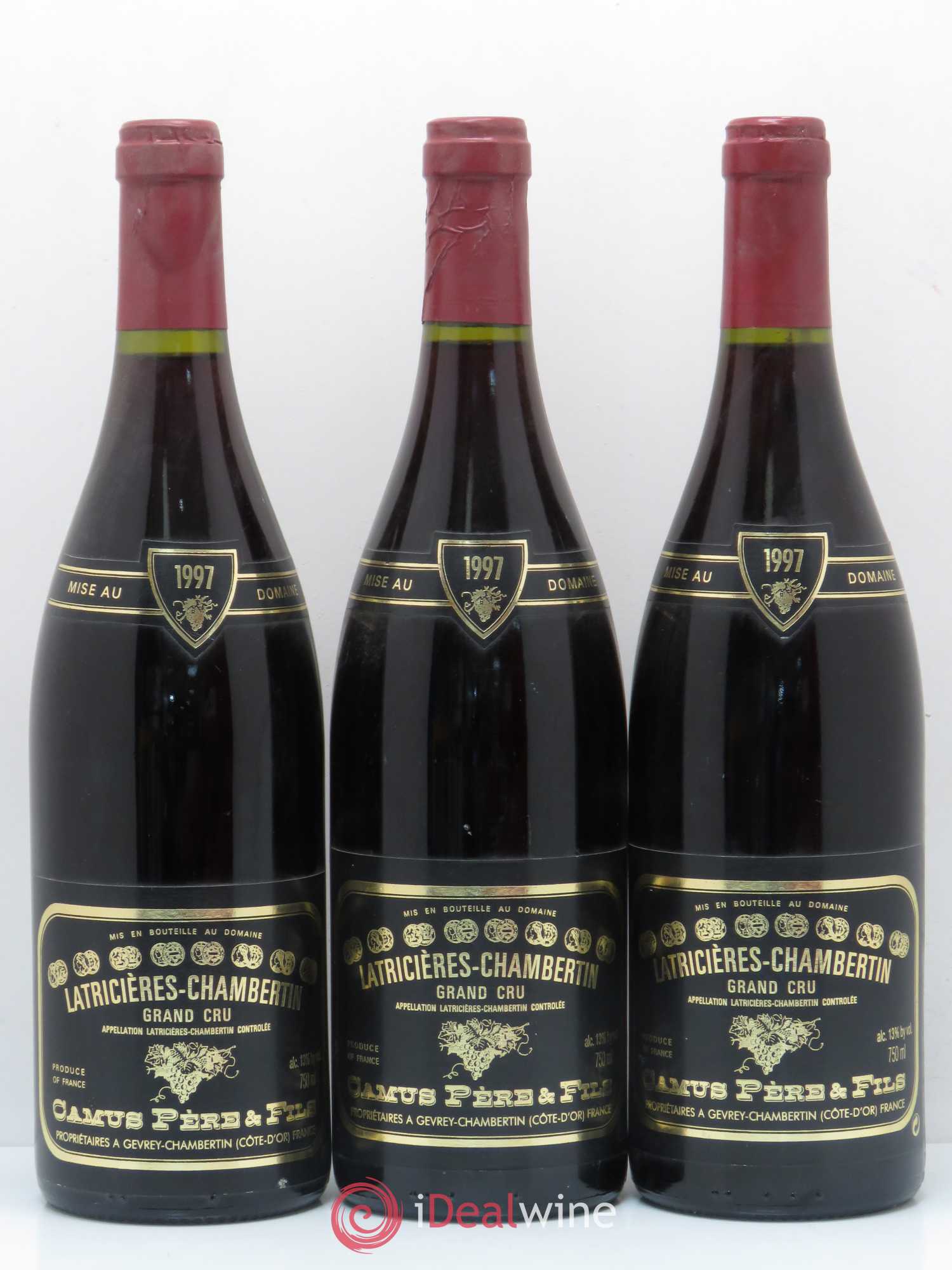 Latricières-Chambertin Grand Cru Domaine Camus Père et Fils 1997 - Lot de 3 bouteilles - 0