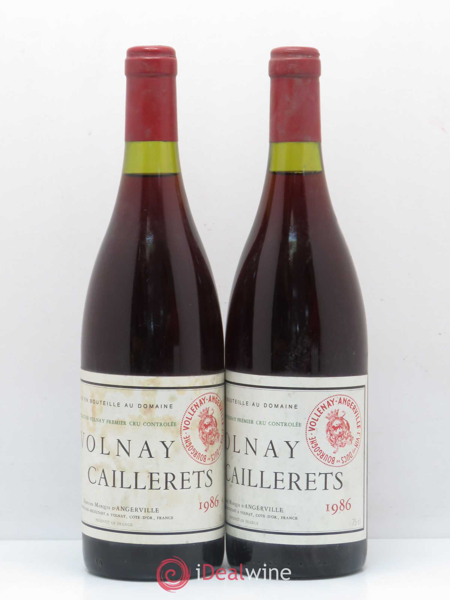 Volnay 1er Cru Caillerets Marquis d'Angerville (Domaine) 1986 - Lot de 5 bouteilles - 2