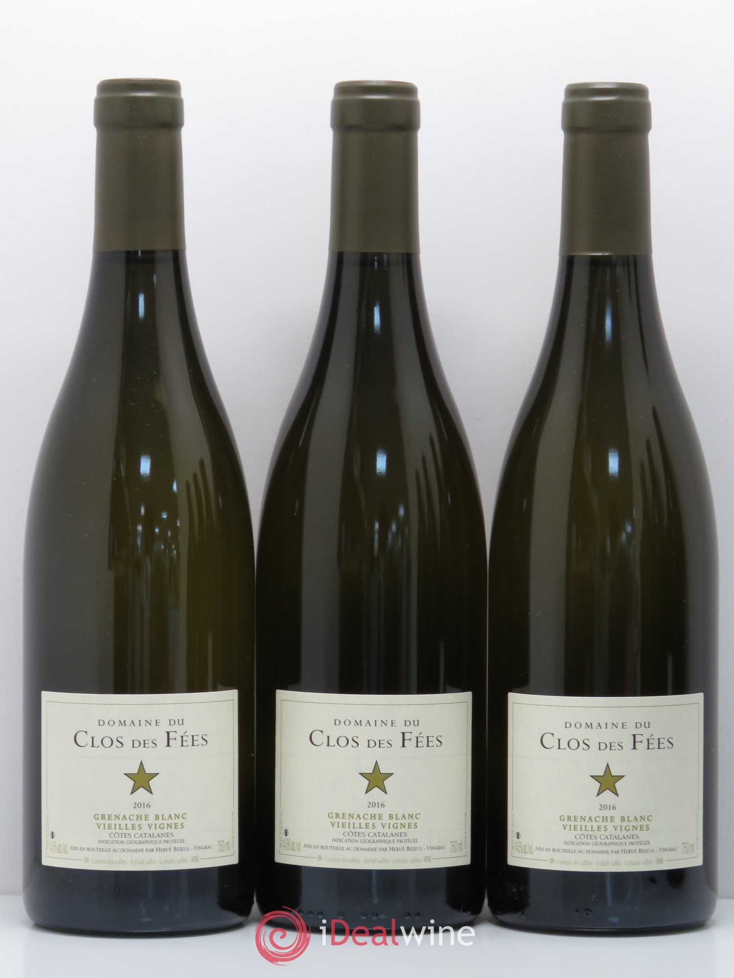 Côtes Catalanes Clos des Fées Vieilles vignes Hervé Bizeul Grenache Blanc  2016 - Posten von 6 Flaschen - 1