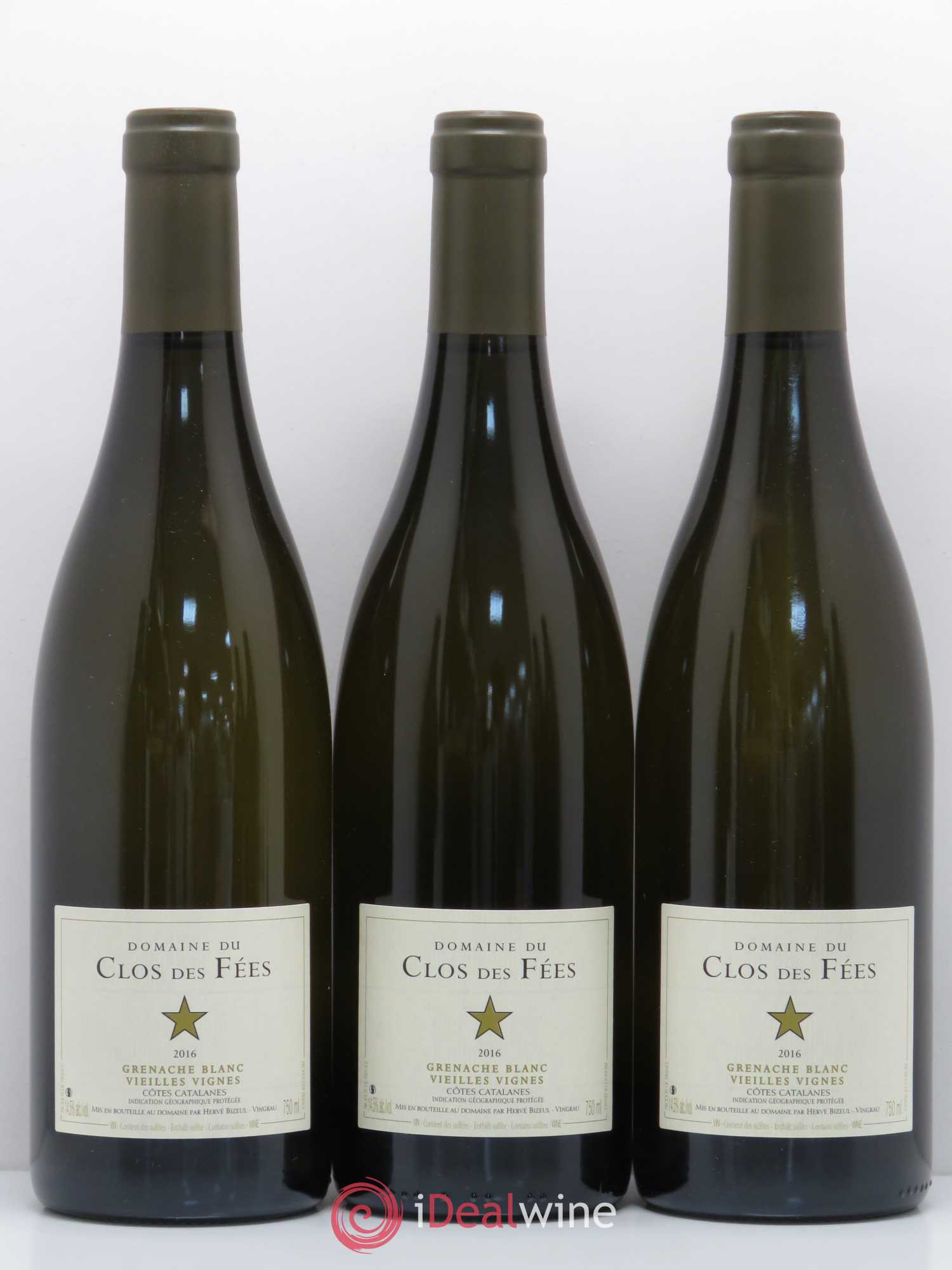 Côtes Catalanes Clos des Fées Vieilles vignes Hervé Bizeul Grenache Blanc  2016 - Posten von 6 Flaschen - 2