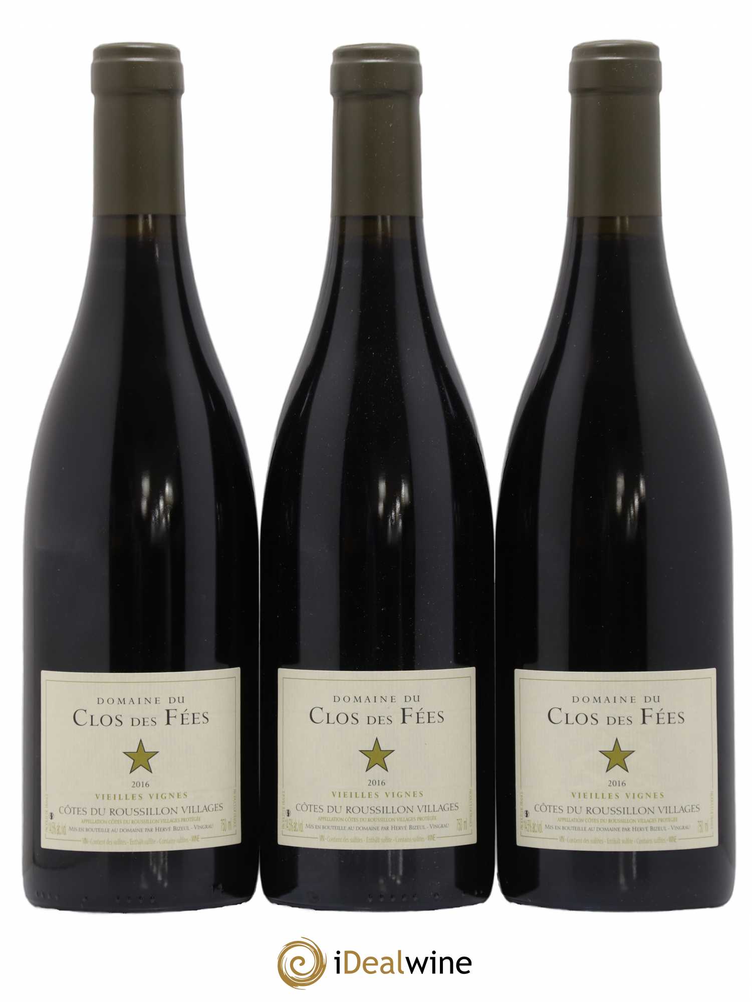 Côtes du Roussillon Villages Clos des Fées Vieilles vignes Hervé Bizeul 2016 - Lot de 3 bouteilles - 0