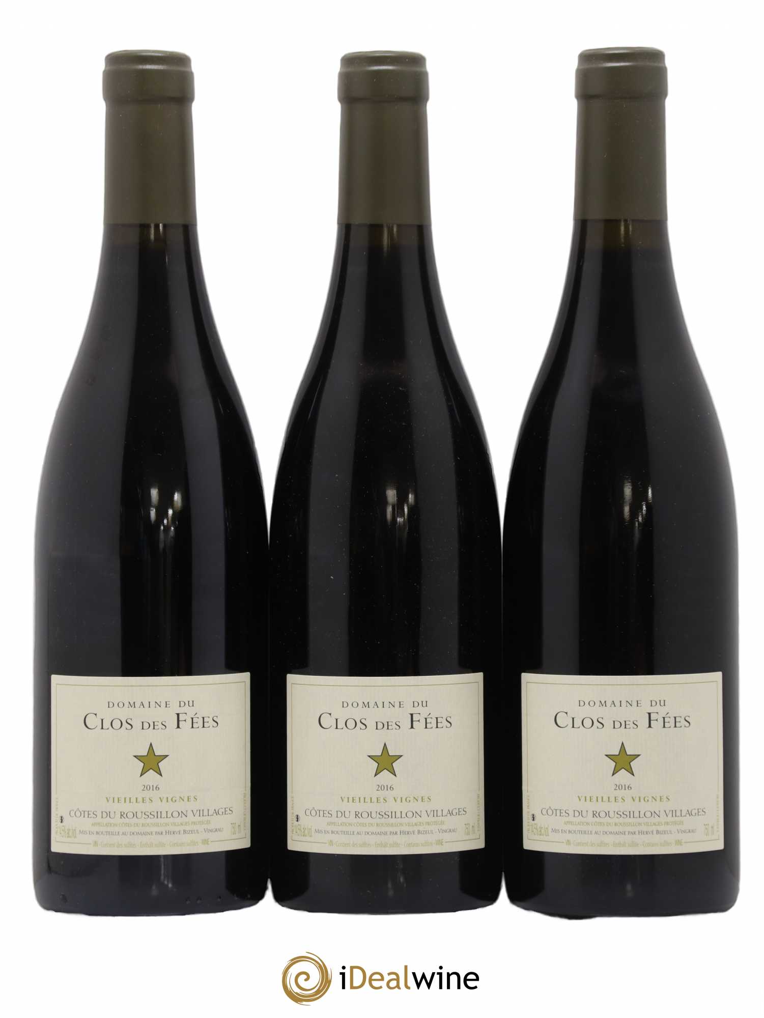 Côtes du Roussillon Villages Clos des Fées Vieilles vignes Hervé Bizeul 2016 - Lot de 3 bouteilles - 0