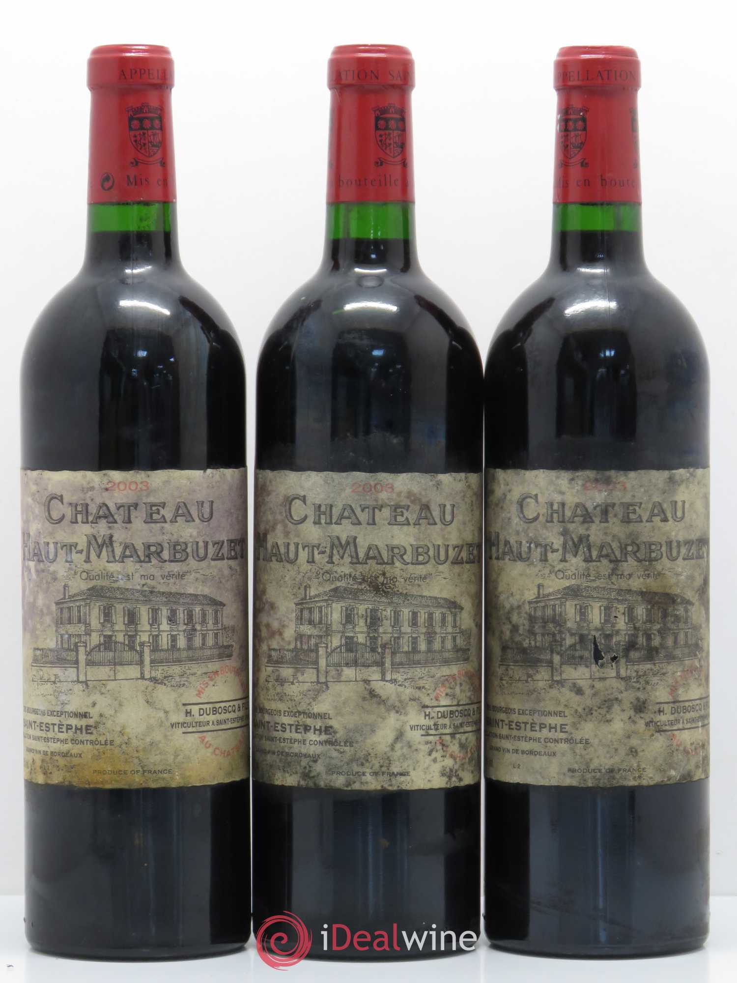 Château Haut Marbuzet 2003 - Lot de 3 bouteilles - 0