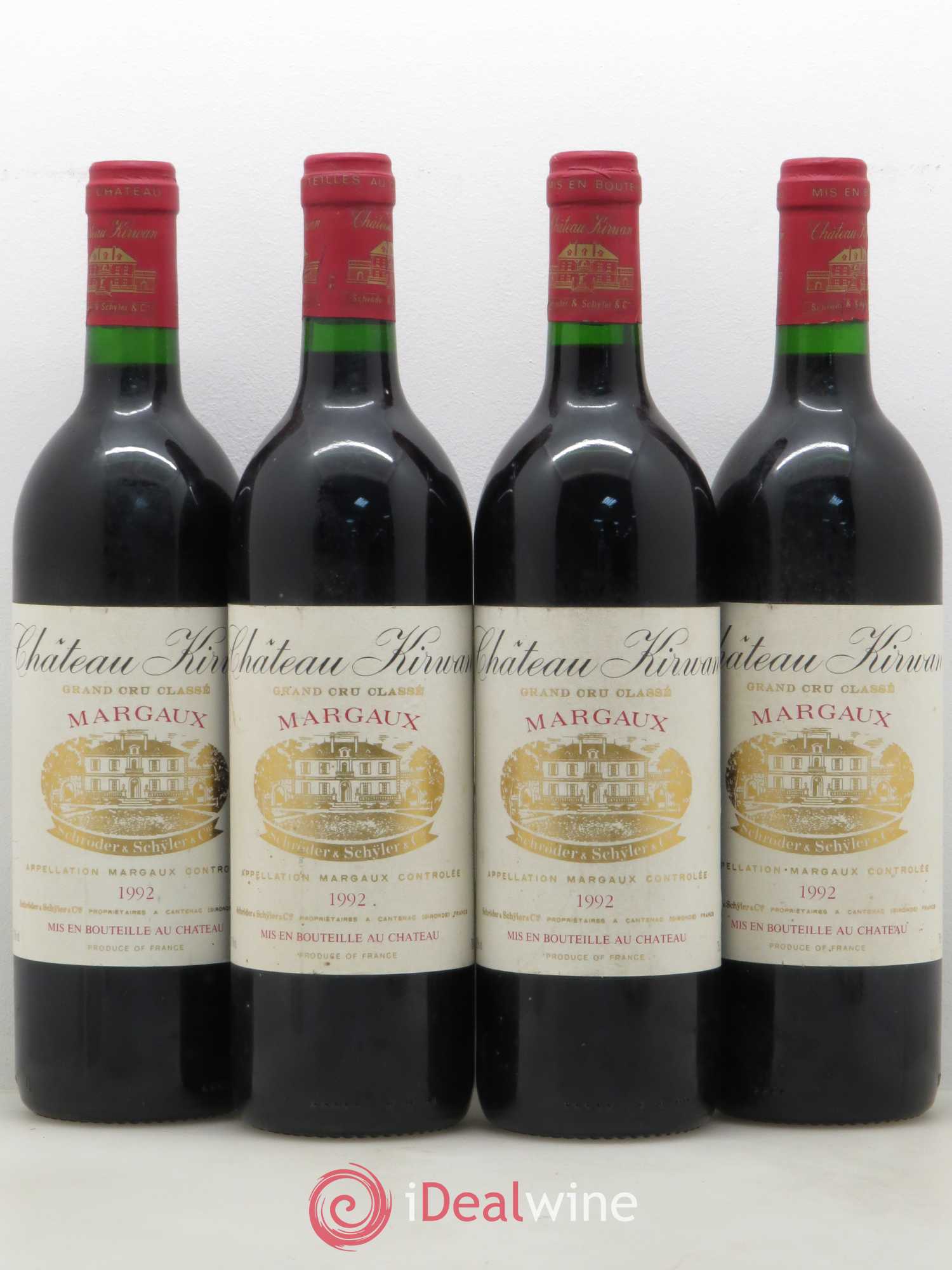 Château Kirwan 3ème Grand Cru Classé 1992 - Lot de 4 bouteilles - 0