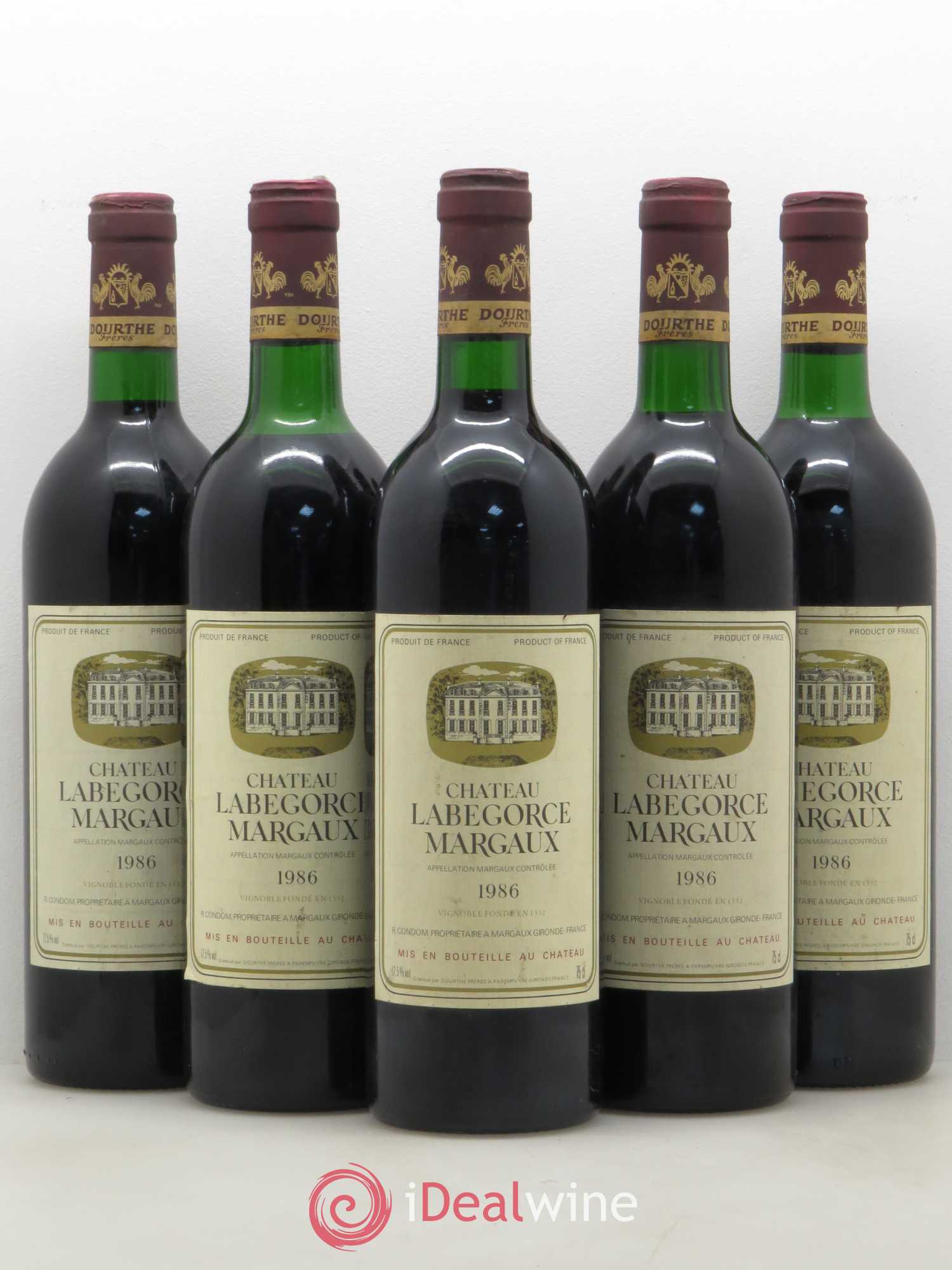 Château Labegorce Cru Bourgeois 1986 - Lot de 5 bouteilles - 0