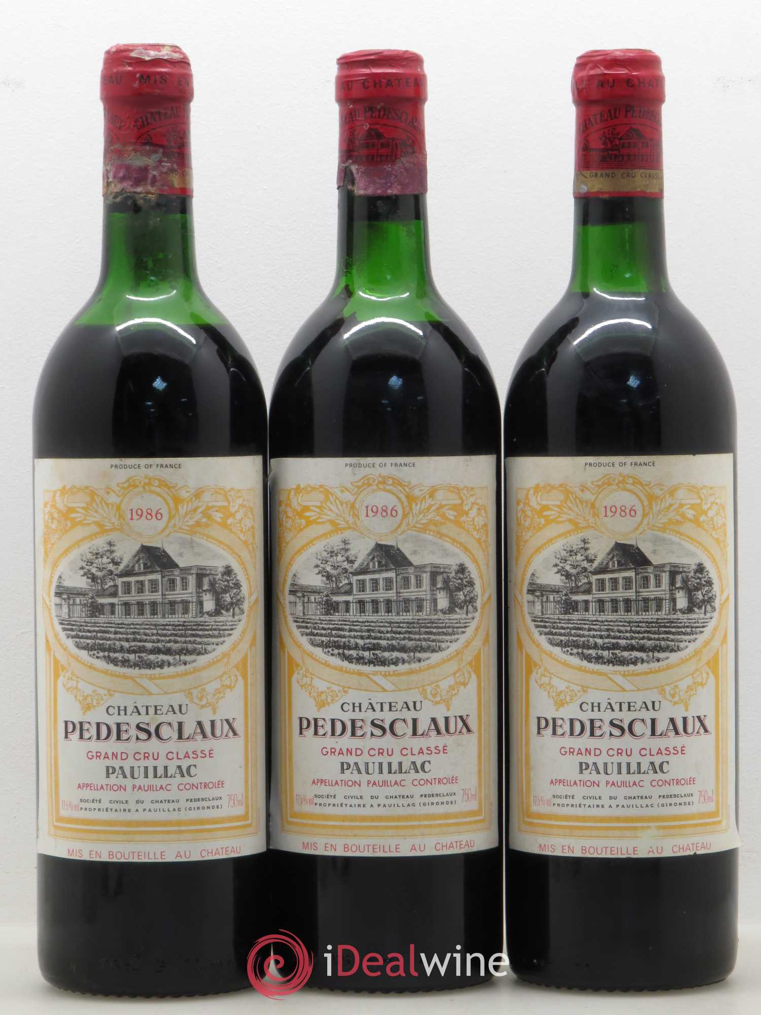 Château Pedesclaux 5ème Grand Cru Classé 1986 - Lot de 3 bouteilles - 0