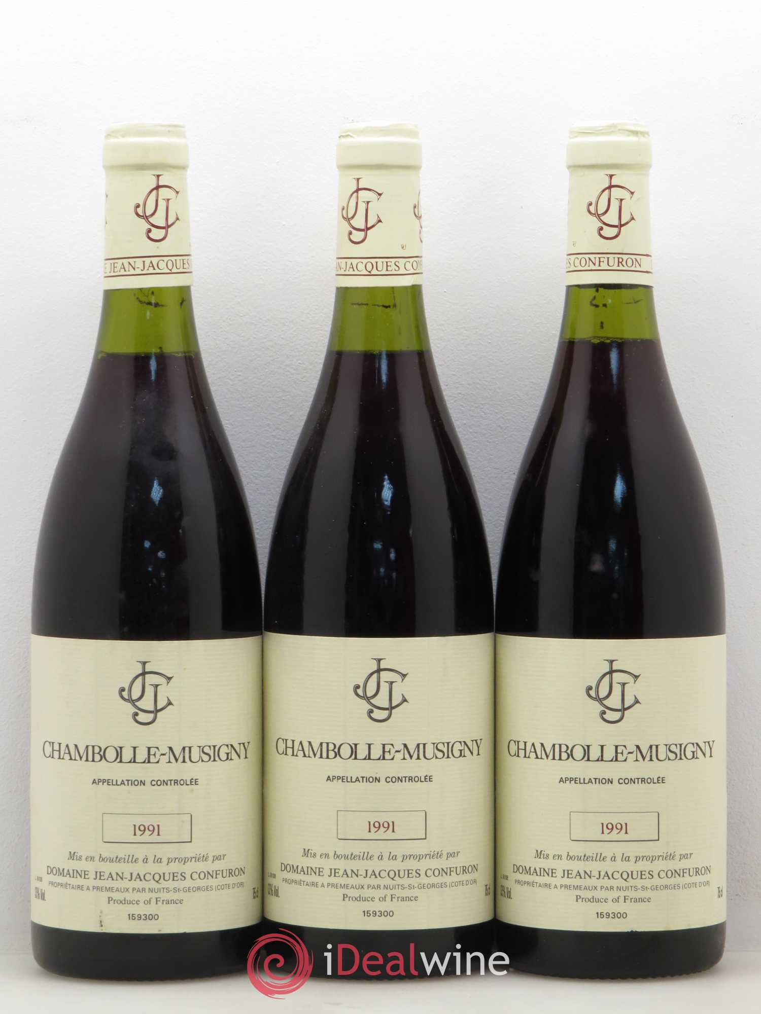 Chambolle-Musigny Jean-Jacques Confuron 1991 - Lot de 3 bouteilles - 0