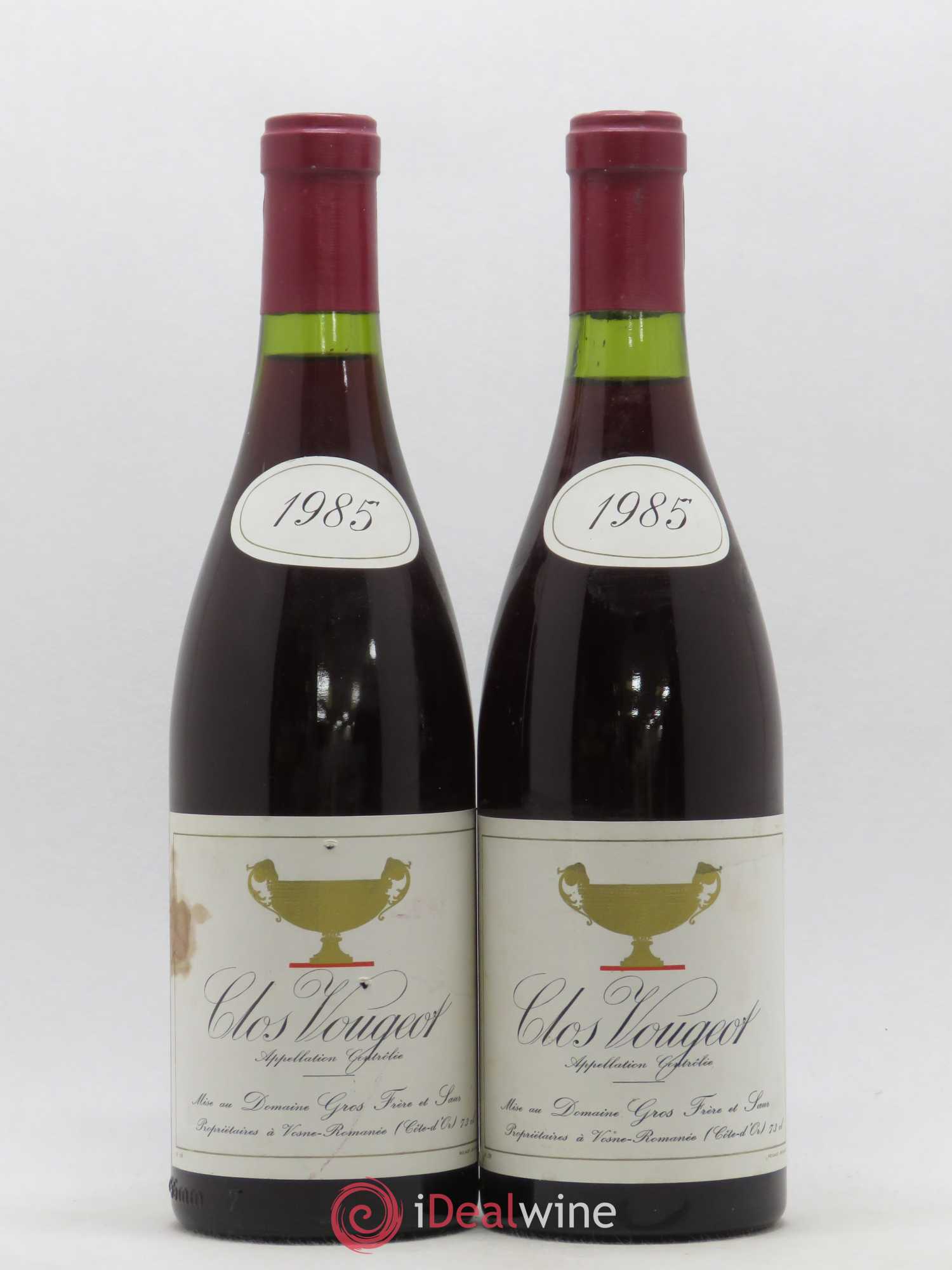 Clos de Vougeot Grand Cru Gros Frère & Soeur 1985 - Lot de 2 bouteilles - 0