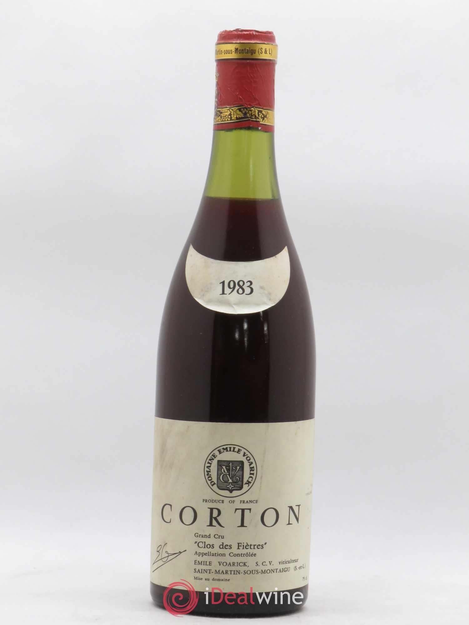 Corton Grand Cru Domaine Emile Voarick Clos Des Fietres 1983 - Posten von 1 Flasche - 0