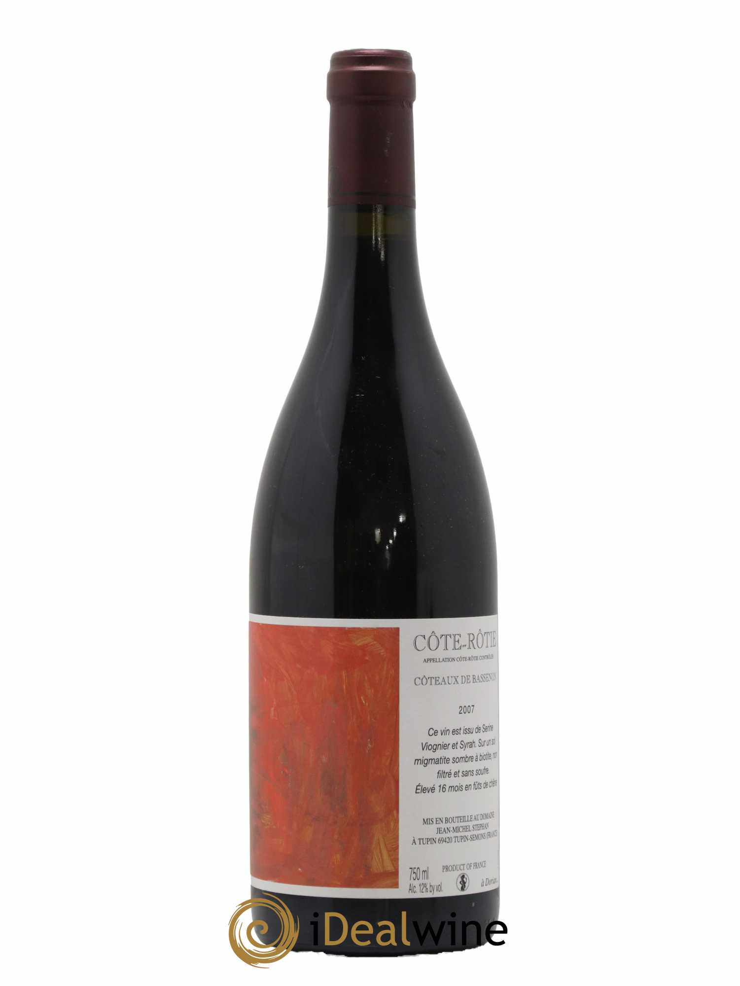 Côte-Rôtie Coteaux de Bassenon Jean-Michel Stephan 2007 - Lot de 1 bouteille - 1