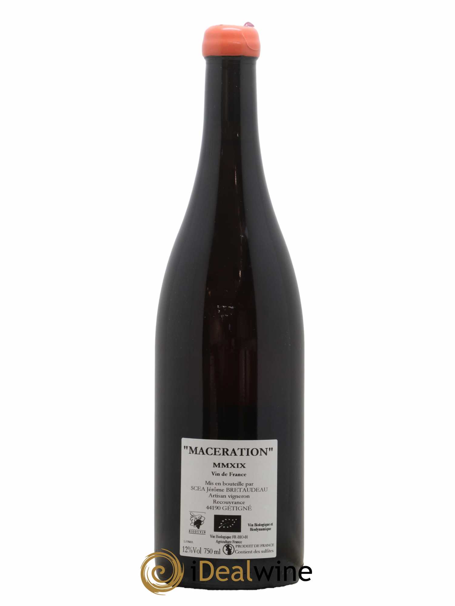 Vin de France Macération Jérôme Bretaudeau - Domaine de Bellevue 2019 - Lot de 1 bouteille - 1