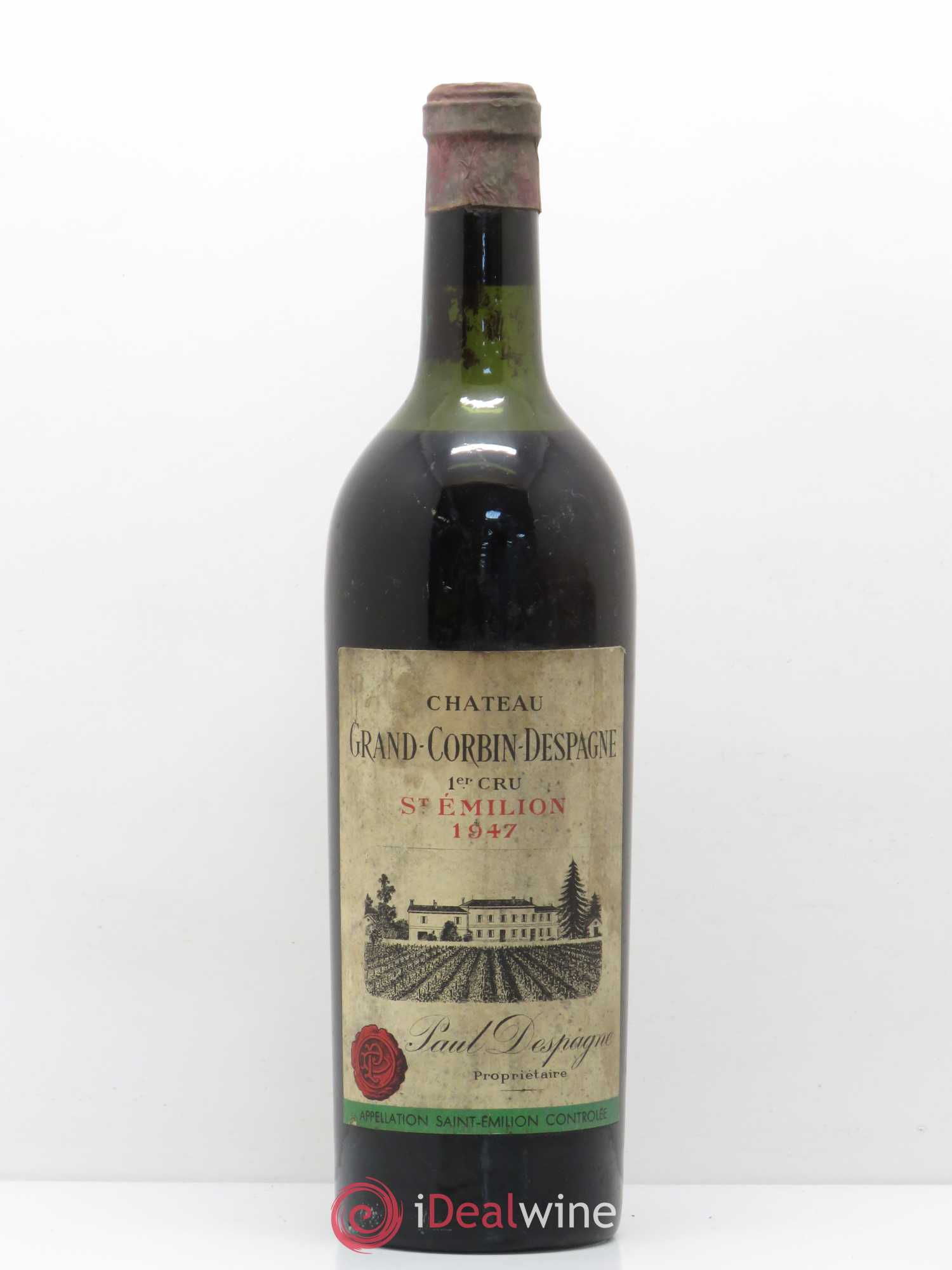 Château Grand Corbin Despagne Grand Cru Classé 1947 - Lot de 1 bouteille - 0